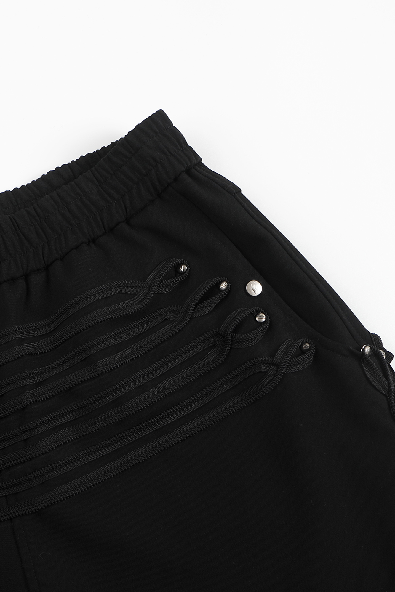 WHISTLEHUNTER Strap-Trim Tailored Trousers-Pants-S (Preorder)-Black-Free Shipping Leatheretro