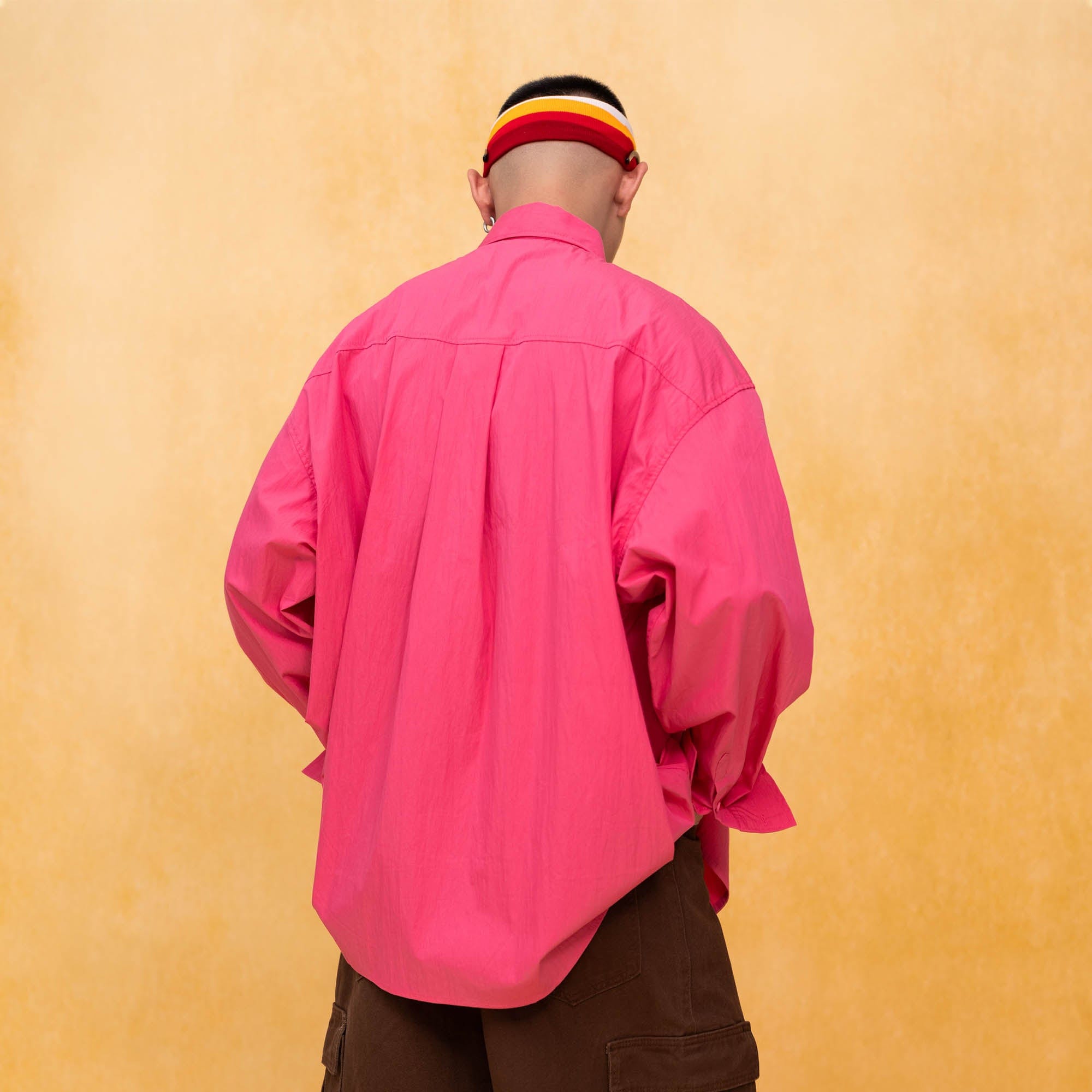 CLP Essential Crinkled Oversized Shirt-Shirt-S-Pink-Free Shipping Leatheretro