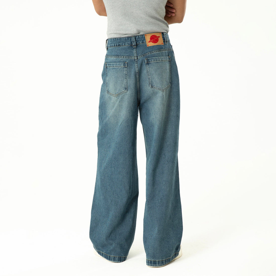 CLP Diamond Studded Wide-Leg Jeans-Jeans-M-Free Shipping Leatheretro