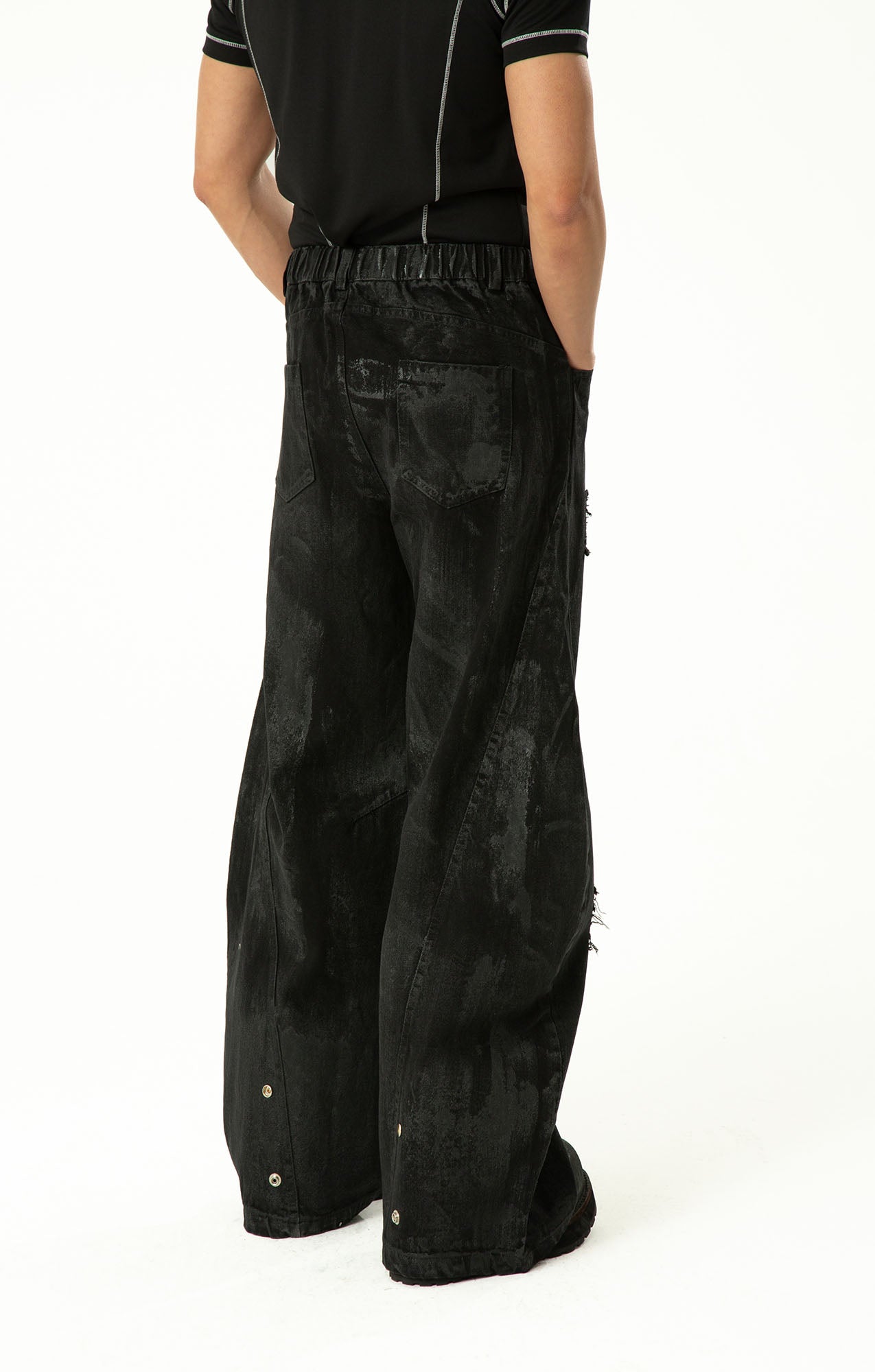 CLP Distressed Curved-Panel Oversized Jeans-Jeans-S-Free Shipping Leatheretro