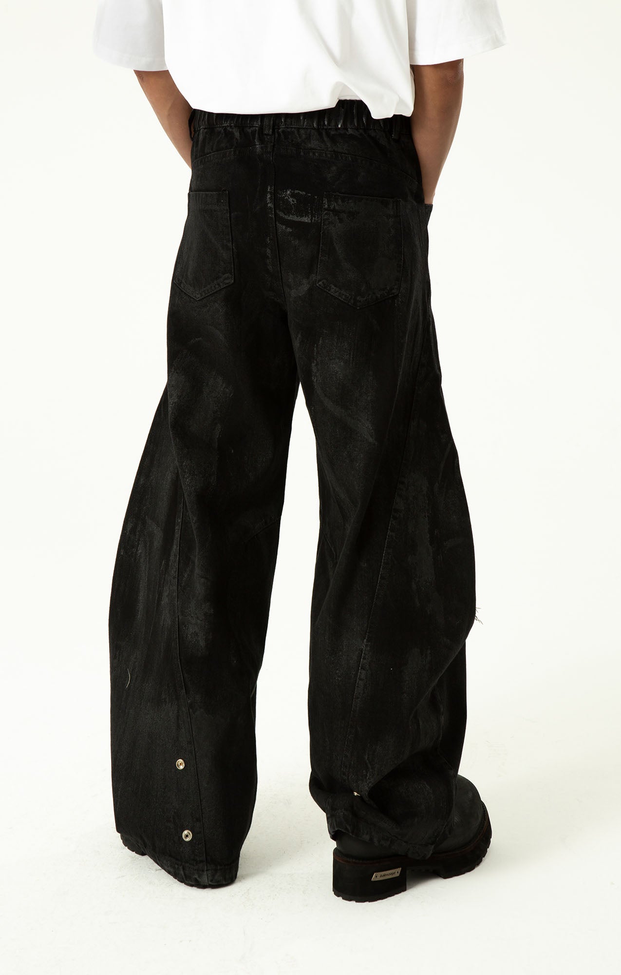 CLP Distressed Curved-Panel Oversized Jeans-Jeans-S-Free Shipping Leatheretro