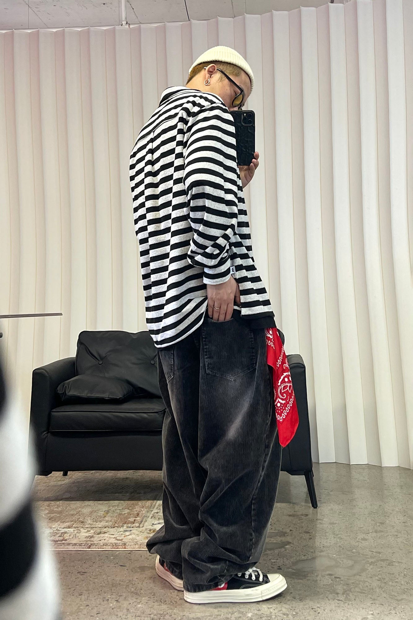 ME DA IGUAL Washed Corduroy Wide-Leg Pants-Pants-M-Free Shipping Leatheretro