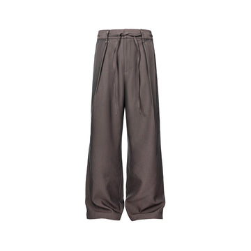 CATSSTAC Tie-Belt Wool-Blend Pleated Trousers-Pants-M-Free Shipping Leatheretro
