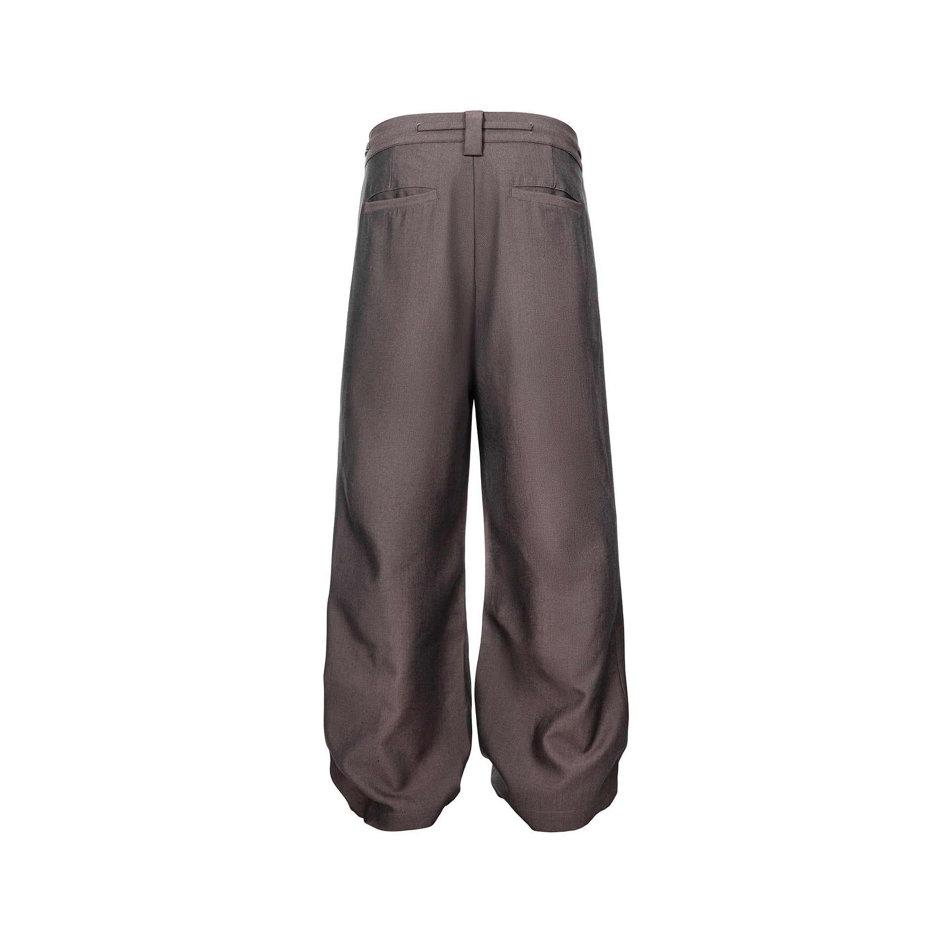 CATSSTAC Tie-Belt Wool-Blend Pleated Trousers-Pants-M-Free Shipping Leatheretro