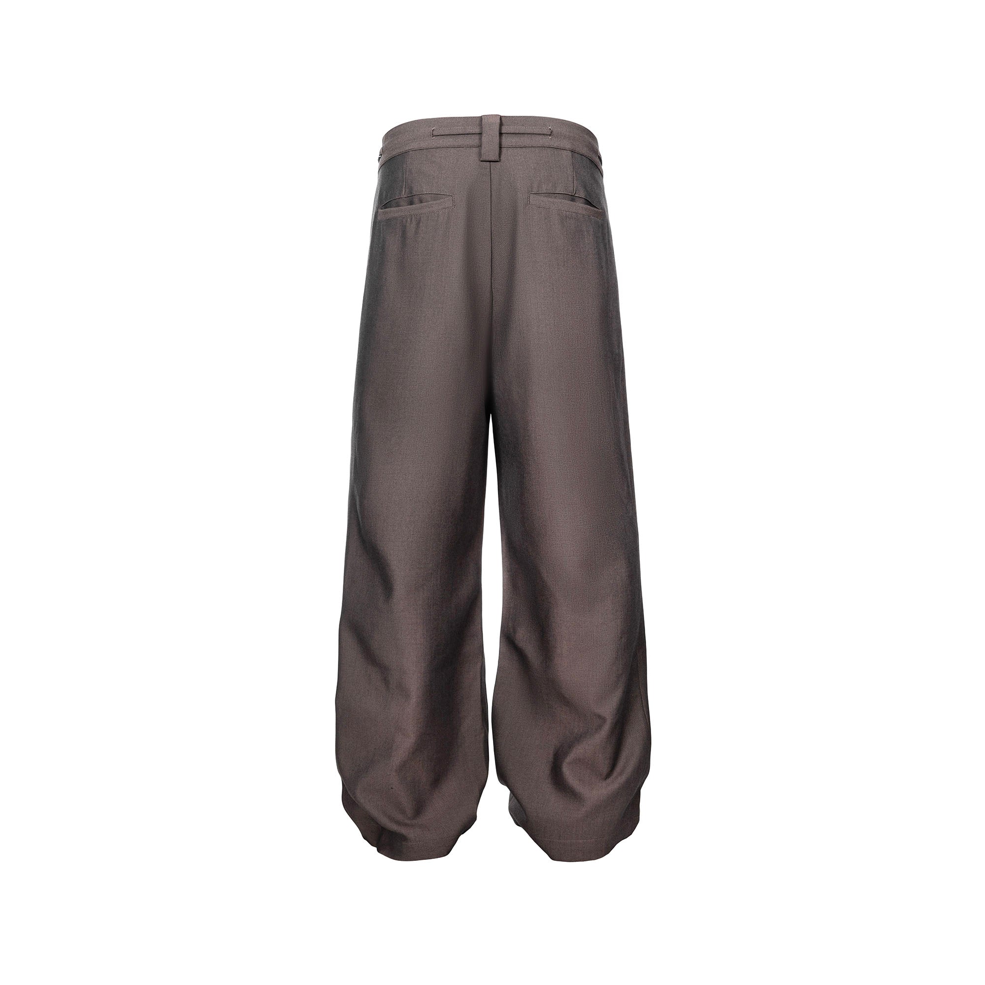 CATSSTAC Tie-Belt Wool-Blend Pleated Trousers-Pants-M-Free Shipping Leatheretro