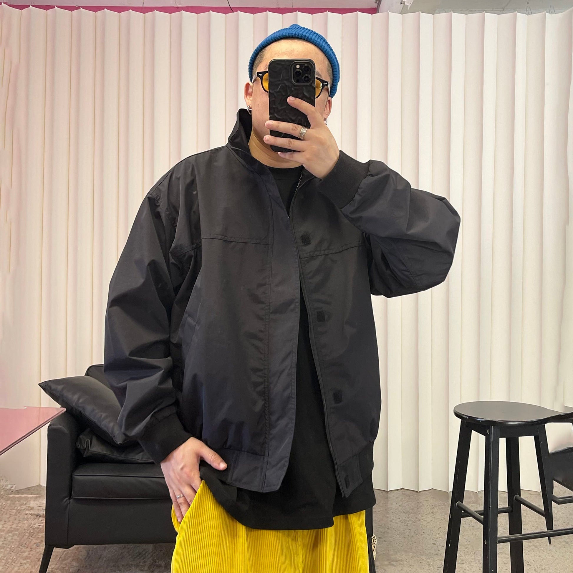 ME DA IGUAL Stand Collar Utility Waterproof Jacket-Jacket-M-Black-Free Shipping Leatheretro