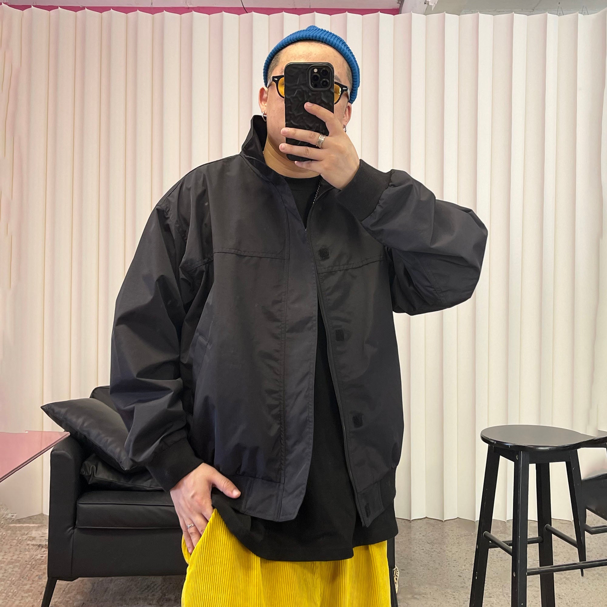 ME DA IGUAL Stand Collar Utility Waterproof Jacket-Jacket-M-Black-Free Shipping Leatheretro