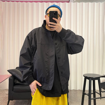 ME DA IGUAL Stand Collar Utility Waterproof Jacket-Jacket-M-Black-Free Shipping Leatheretro