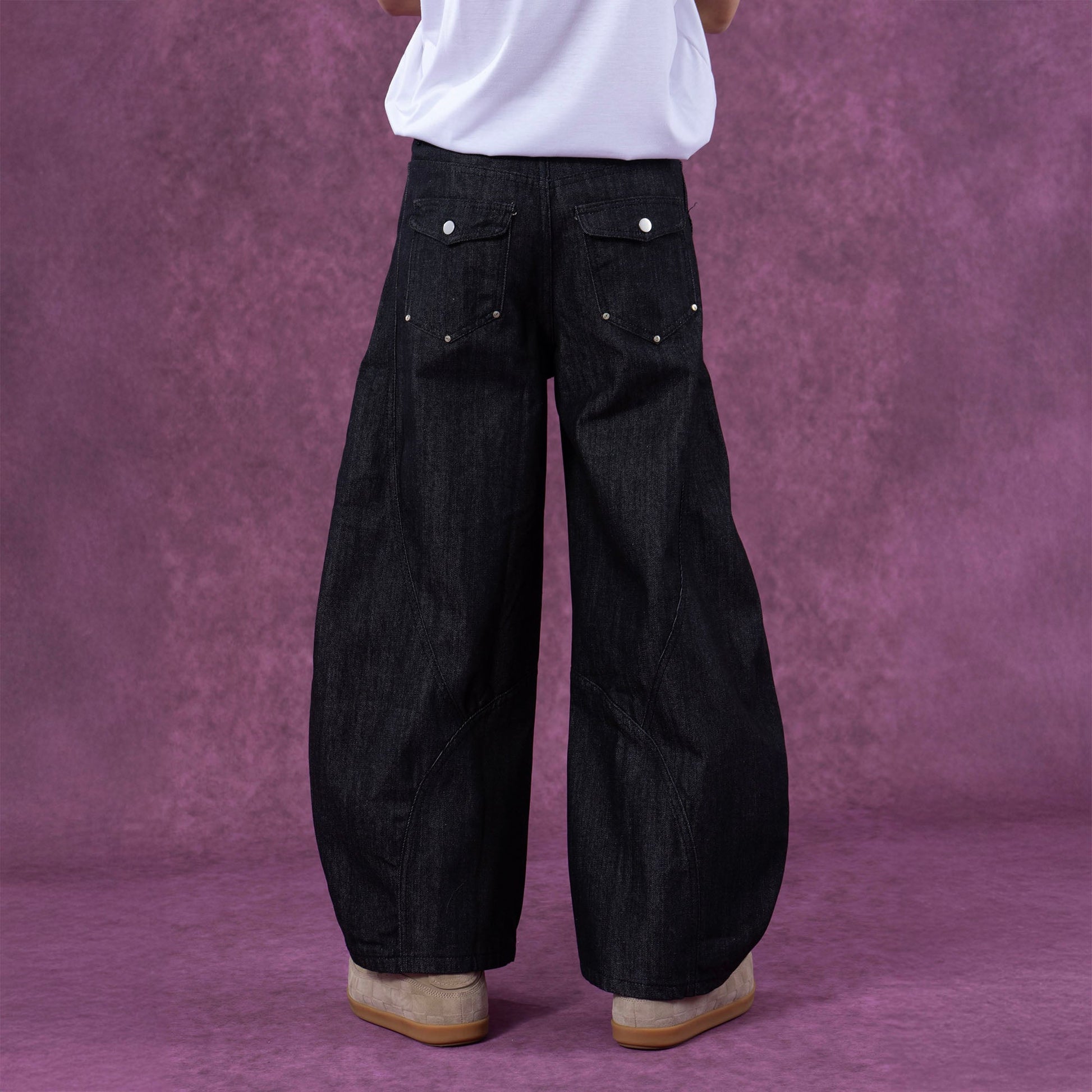 CLP Arced Panel Balloon-Leg Raw Jeans-Jeans-S-Free Shipping Leatheretro