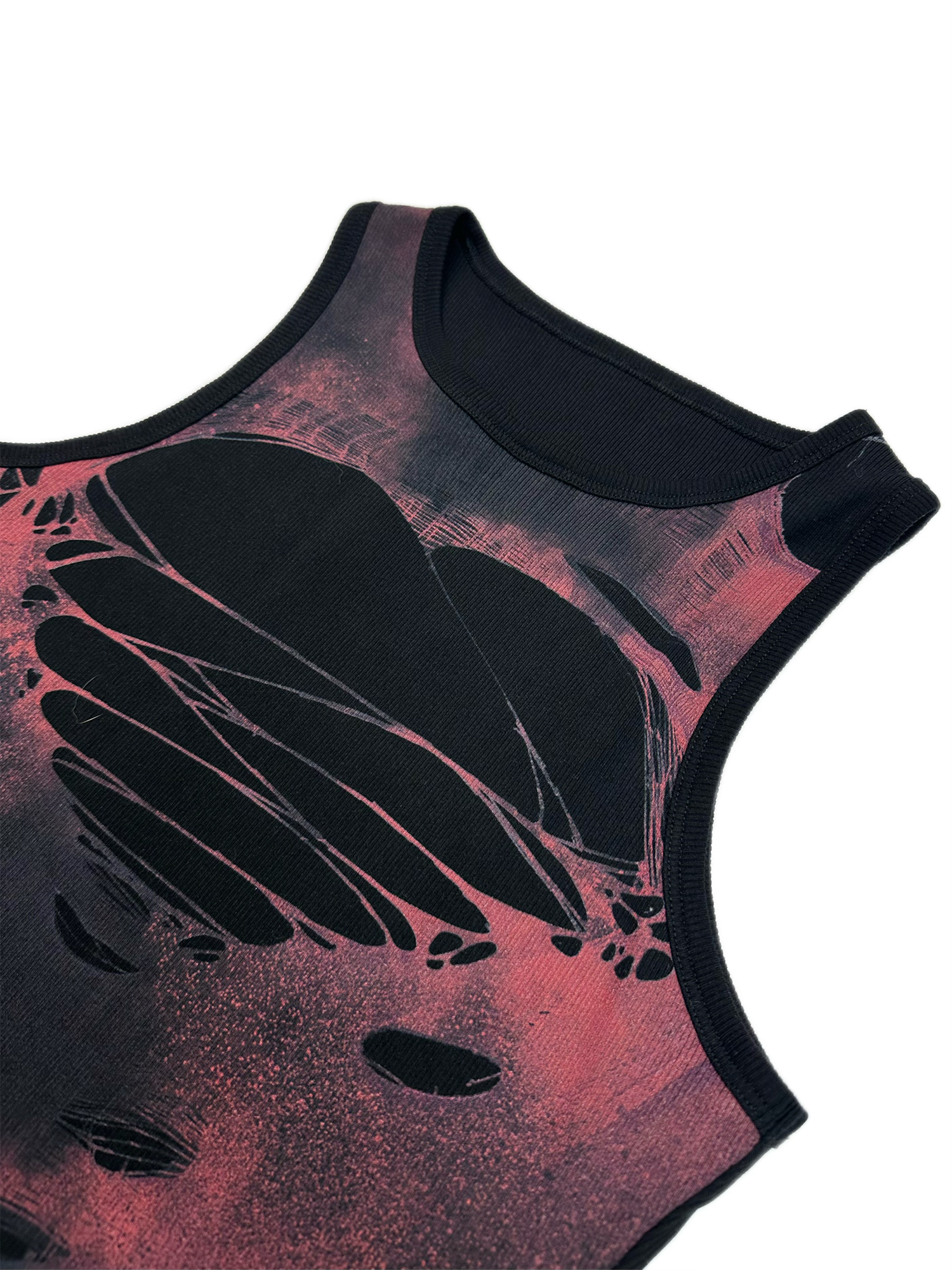 KADAKADA Distressed Graphic Ribbed Tank Top-Tank Top-S (Preorder)-Brown-Free Shipping Leatheretro