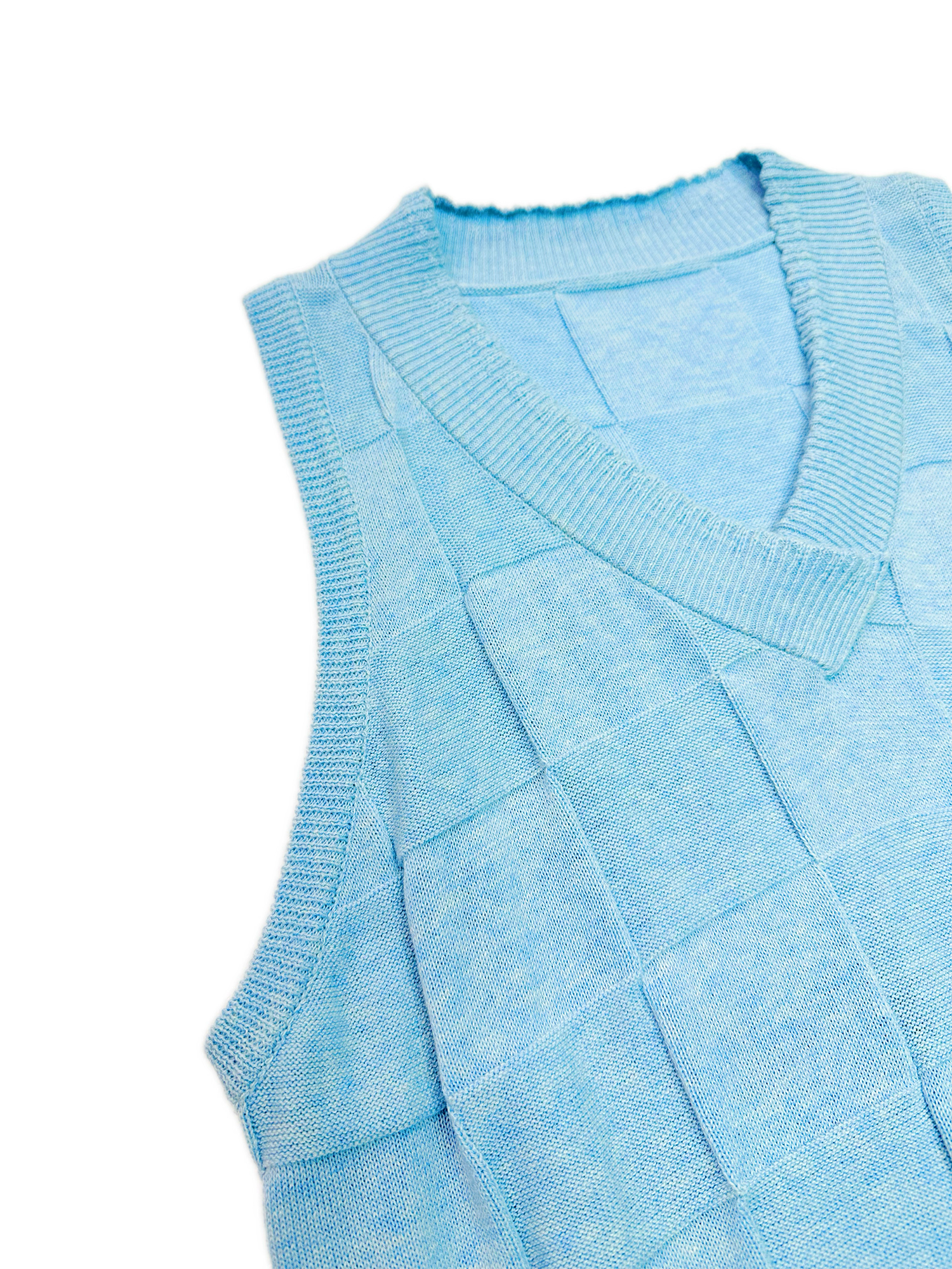 KADAKADA Checkerboard V-Neck Knitted Vest-Vest-M (Preorder)-Free Shipping Leatheretro