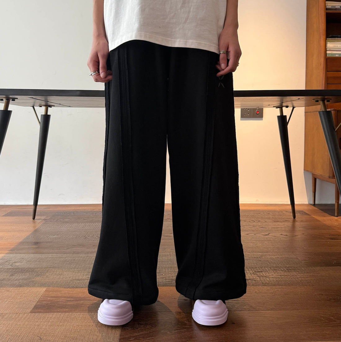 MIICHOUS Frayed Spliced Elastic Pants-Pants-S-Gray-Free Shipping Leatheretro