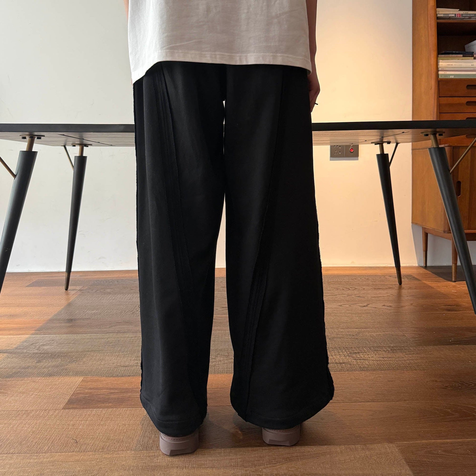 MIICHOUS Frayed Spliced Elastic Pants-Pants-S-Gray-Free Shipping Leatheretro