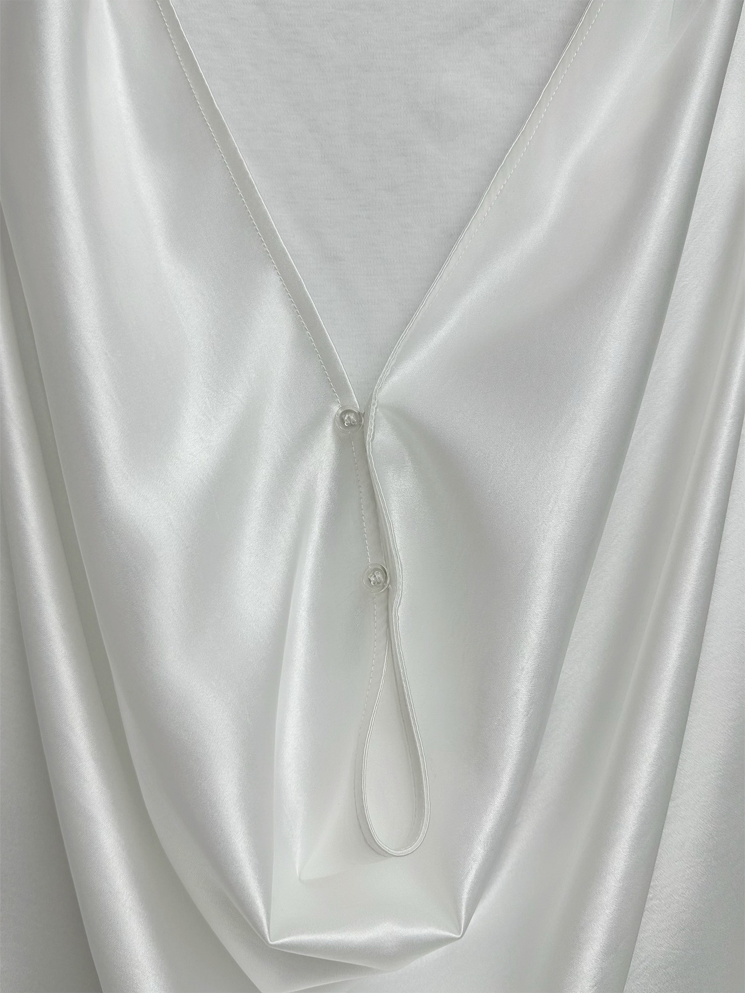 KADAKADA Pearl Sheen Deep V Draped Sleeveless Shirt-Tank Top-M (Preorder)-Free Shipping Leatheretro