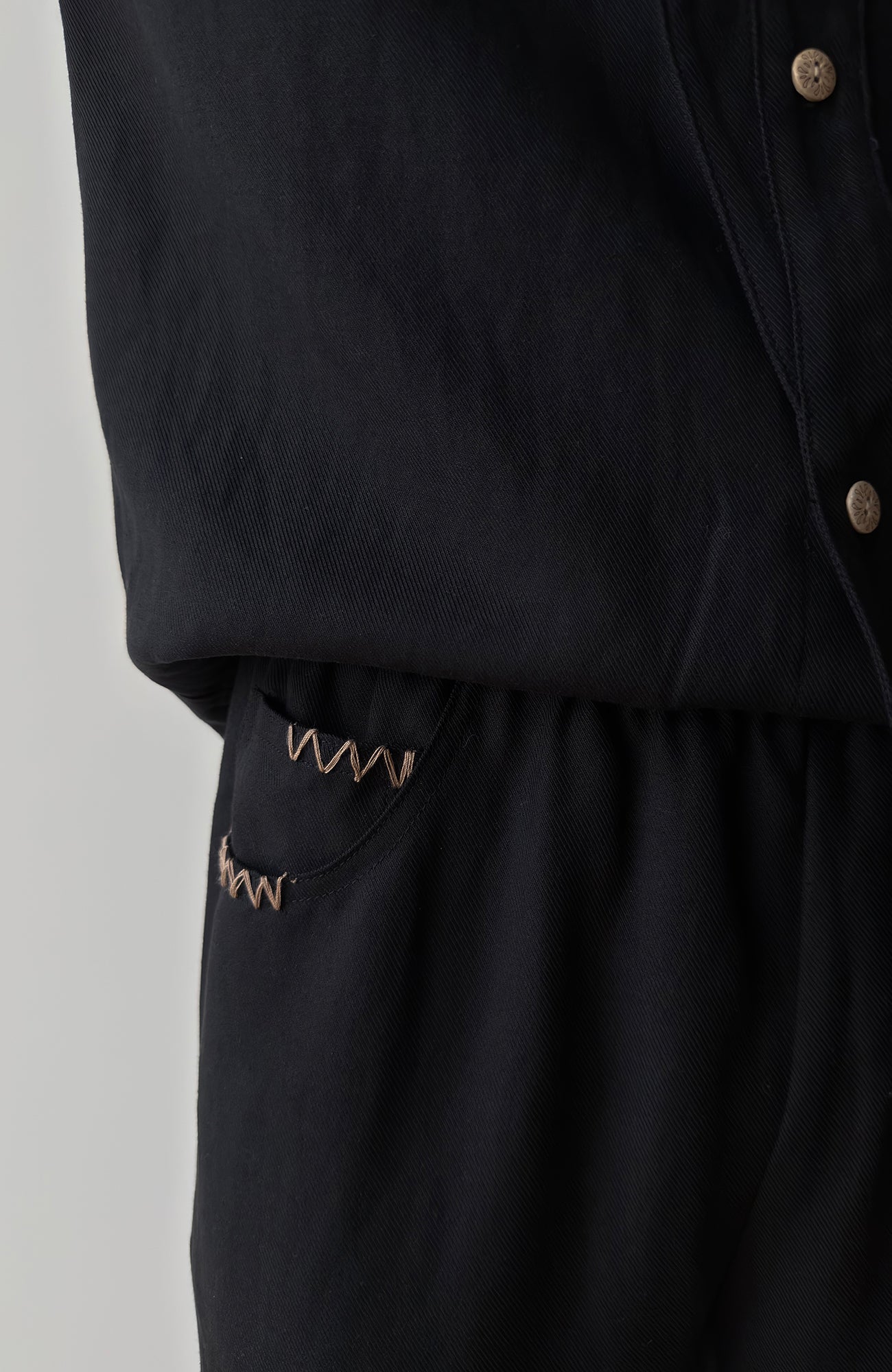 KREATE Stitched Drawstring Straight-Leg Trousers-Pants-S (Preorder)-Black-Free Shipping Leatheretro