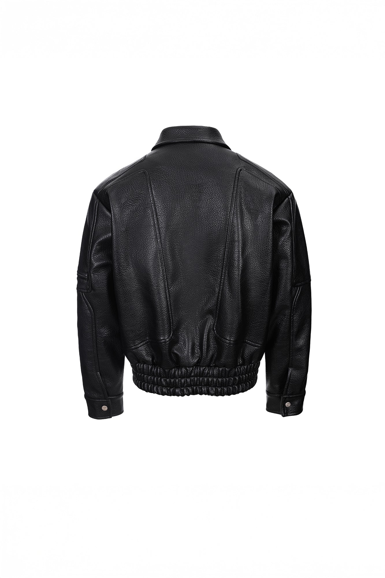 CATSSTAC Paneled Grain PU Utility Jacket-Jacket-M-Black-Free Shipping Leatheretro