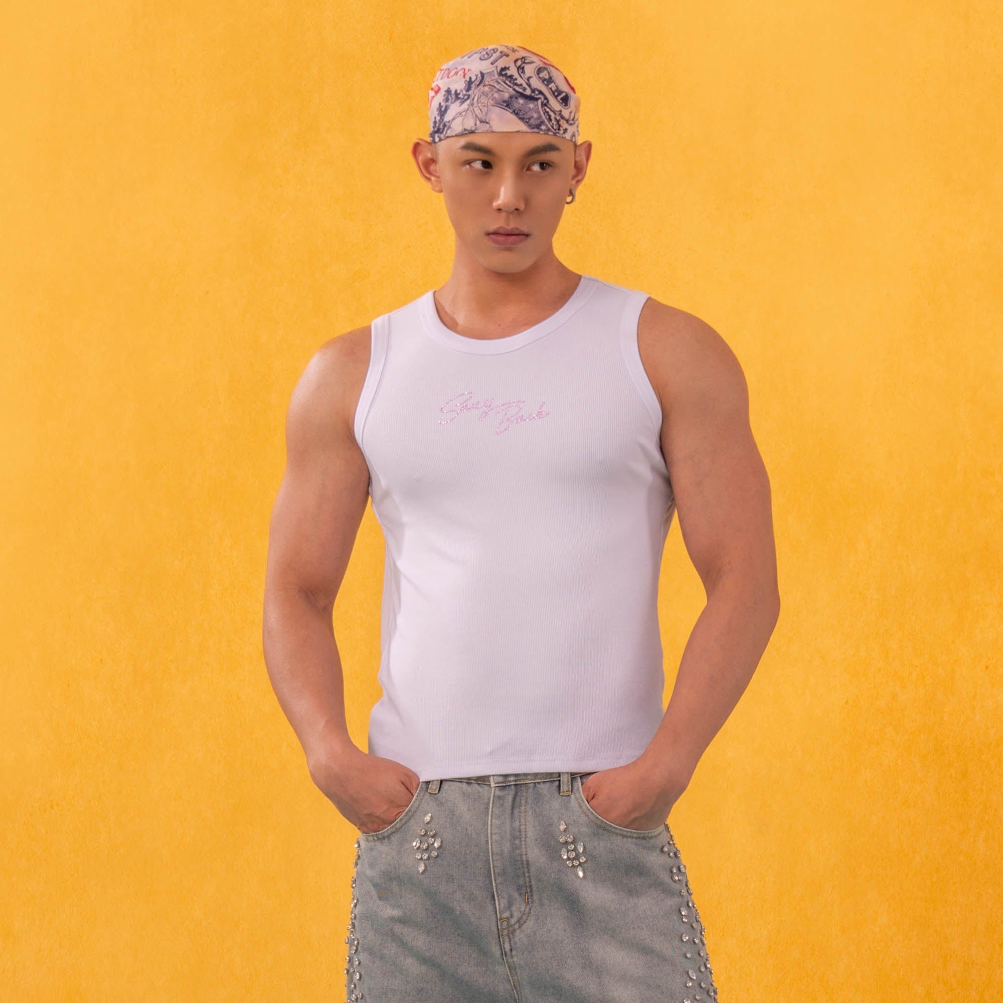 CLP Diamond Backless Ribbed Tank Top-Tank Top-S-White-Free Shipping Leatheretro