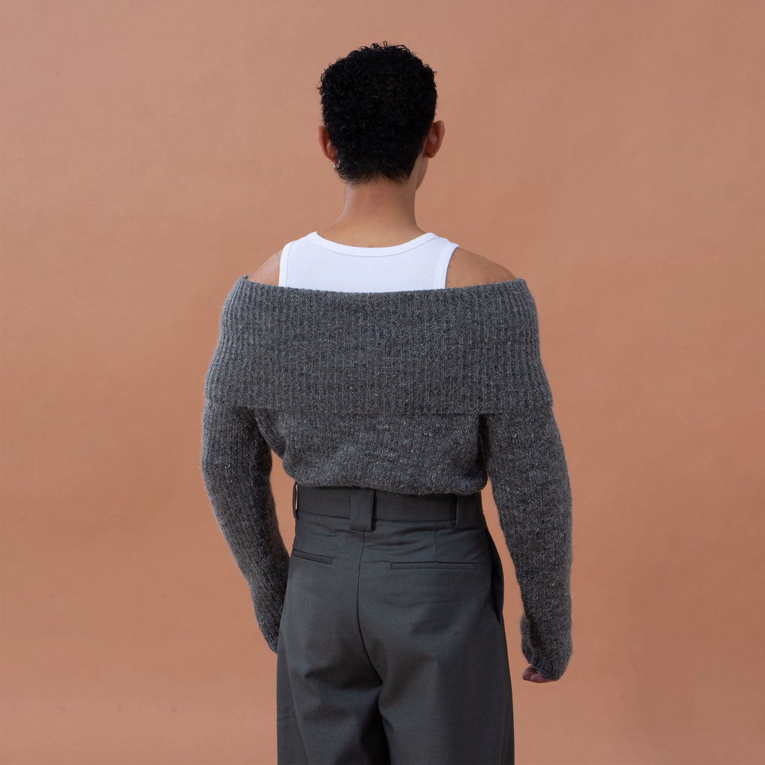 CLP Off-Shoulder Foldover Sweater-Sweater-S-Free Shipping Leatheretro