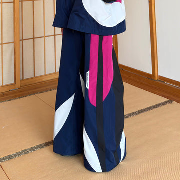 MIICHOUS EVA Tangram Spliced Oversized Outdoor Pants-Pants-S-Blue-Free Shipping Leatheretro