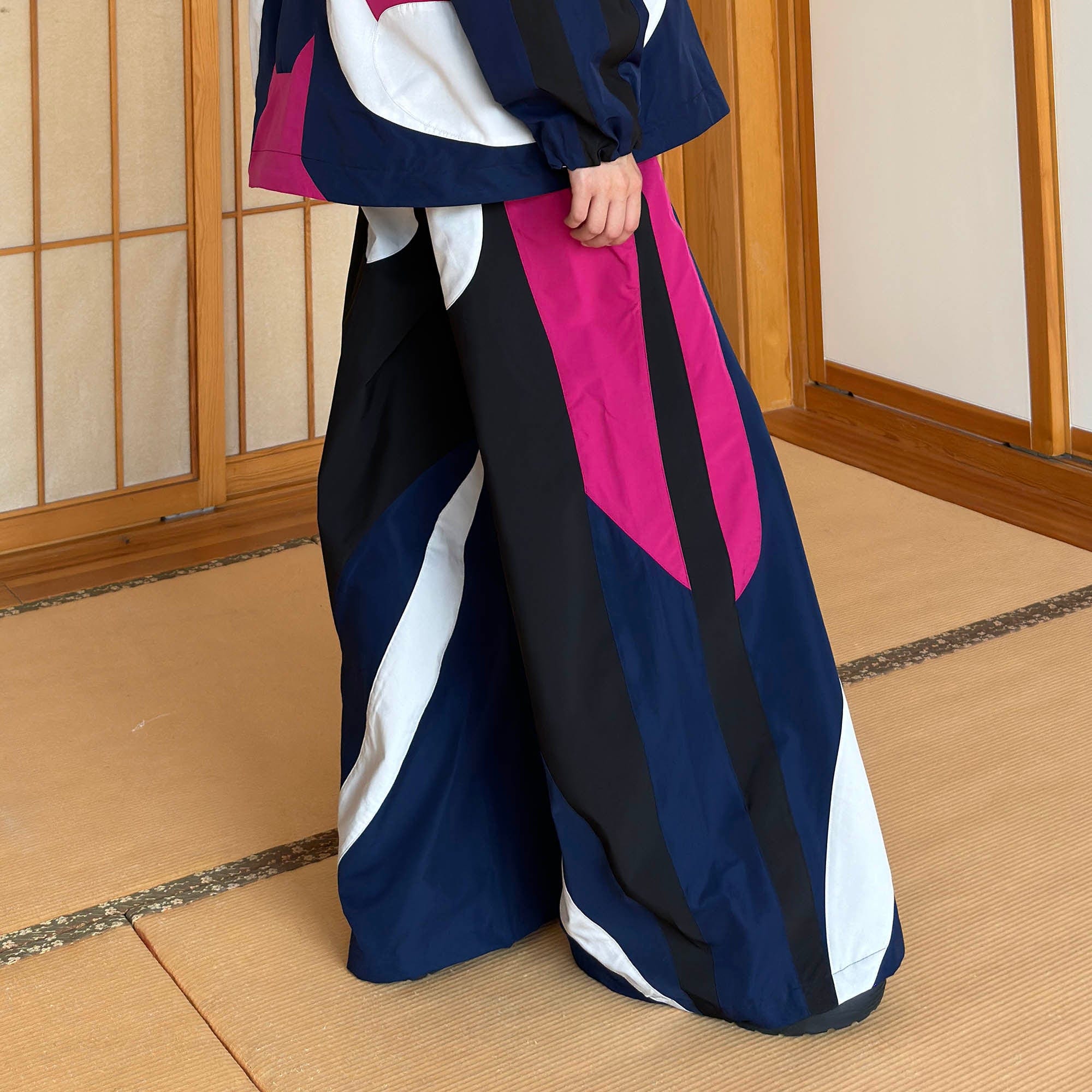 MIICHOUS EVA Tangram Spliced Oversized Outdoor Pants-Pants-S-Blue-Free Shipping Leatheretro