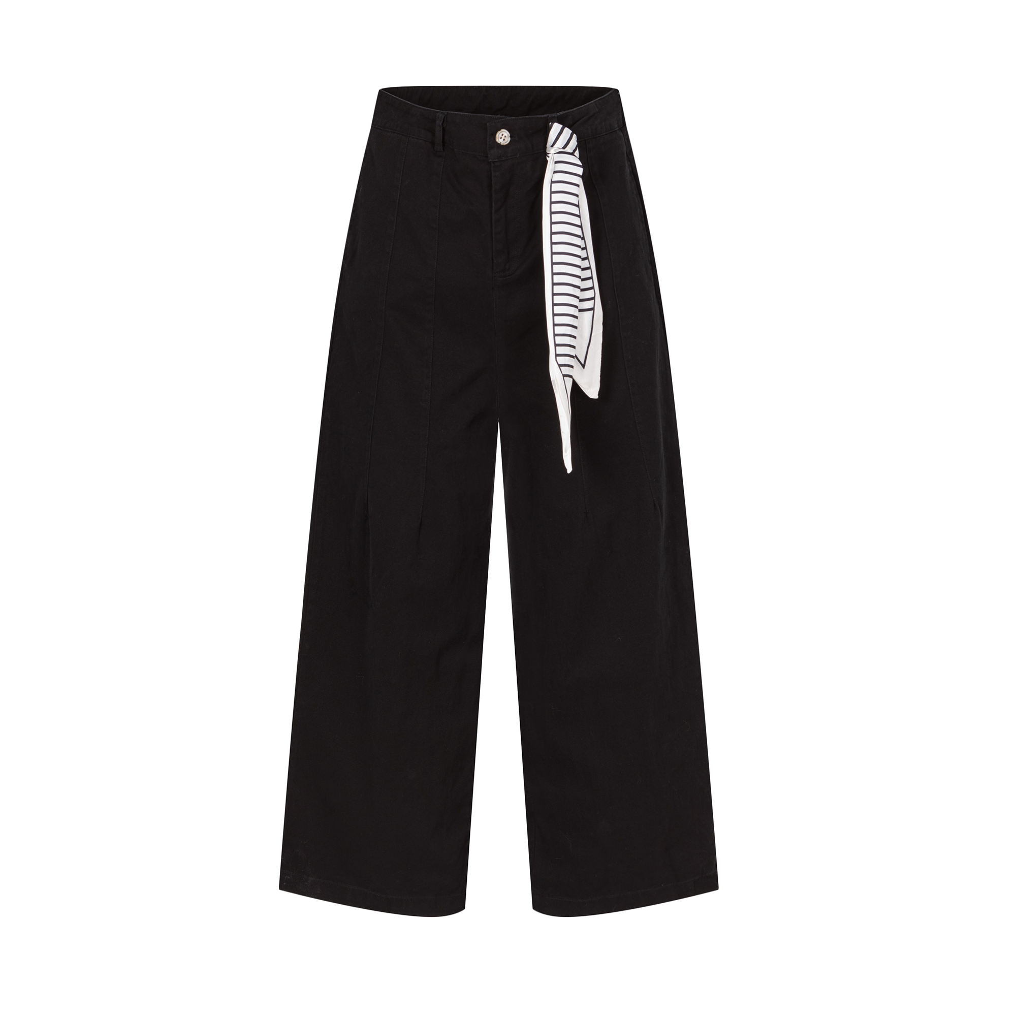 OVDY Retro Washed Stripe-Tie Wide-Leg Pants-Pants-S-Free Shipping Leatheretro
