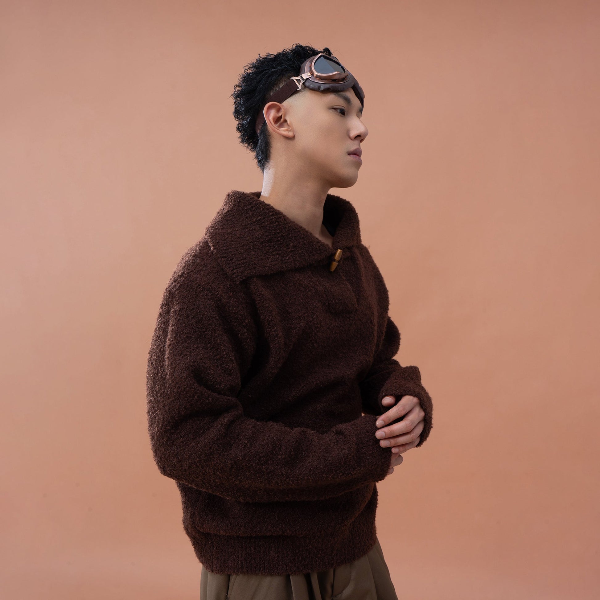 CLP Wool -Blend Toggle-Neck Knit Pullover-Jacket-M-Free Shipping Leatheretro