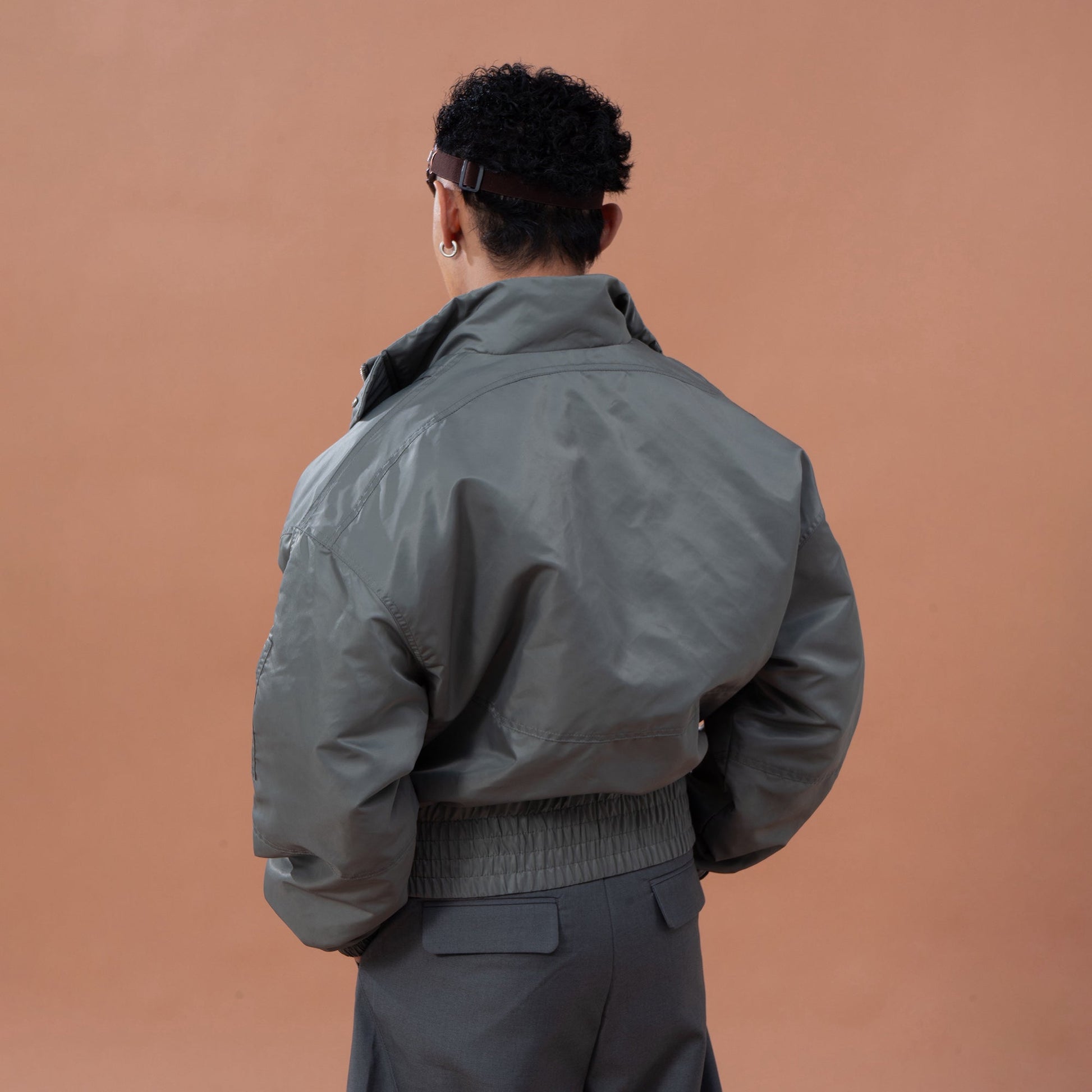 CLP Raglan Cropped Puffer Jacket-Jacket-M-Gray-Free Shipping Leatheretro