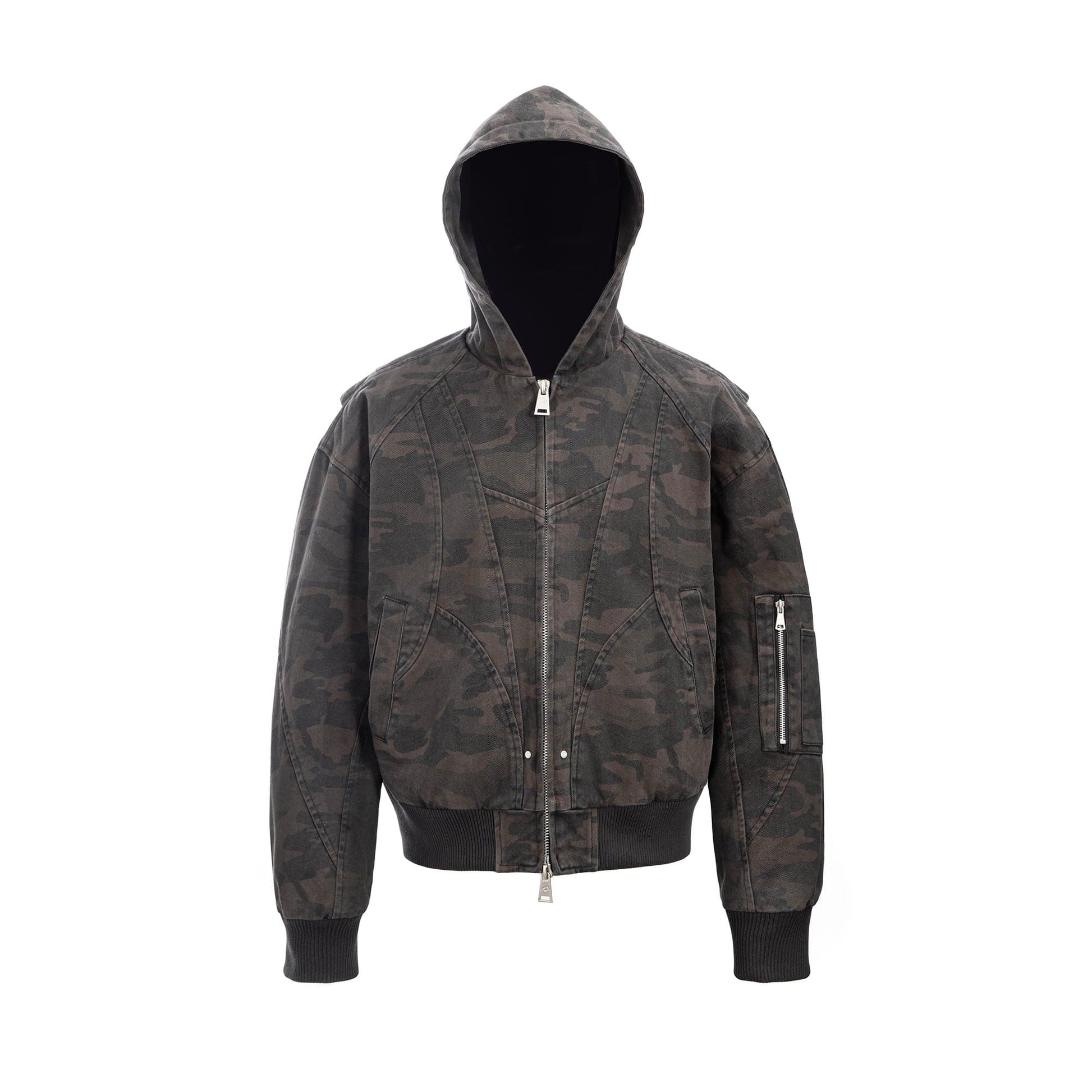 CATSSTAC Deconstructed Paneled Washed Hooded Jacket-Jacket-S-Multicolor-Free Shipping Leatheretro