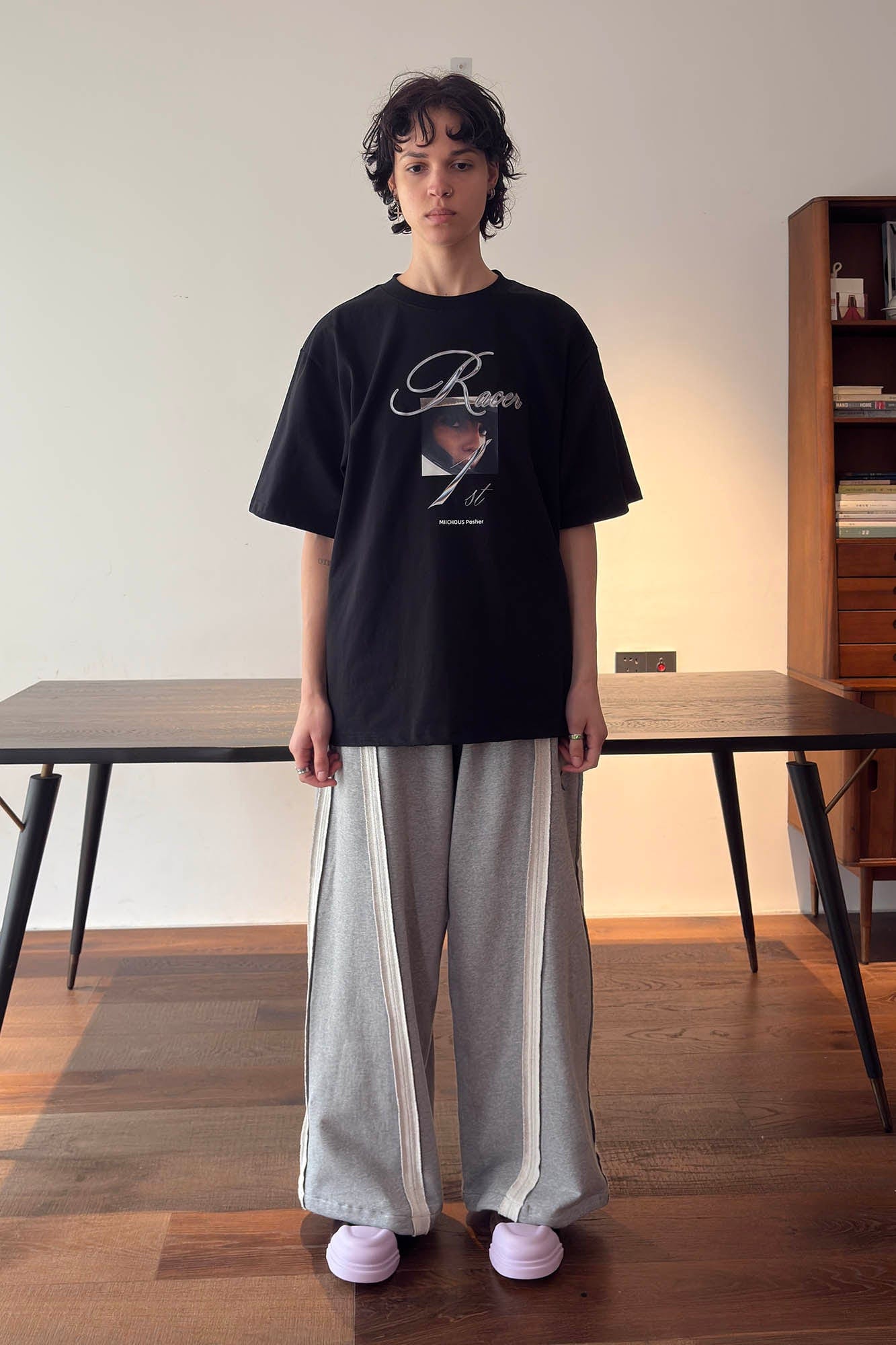 MIICHOUS Frayed Spliced Elastic Pants-Pants-S-Gray-Free Shipping Leatheretro