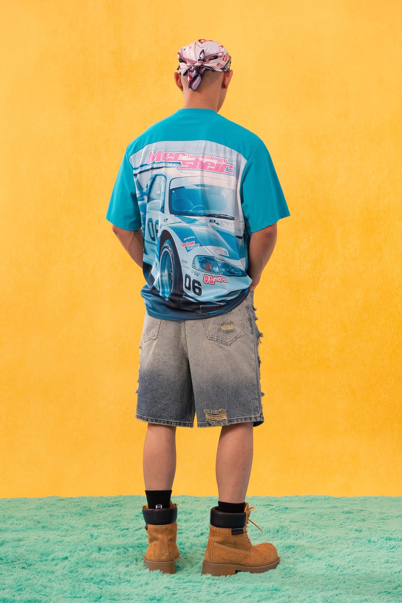 CLP Racing Graphic Mesh Raglan Jersey-T Shirt-M-Blue-Free Shipping Leatheretro