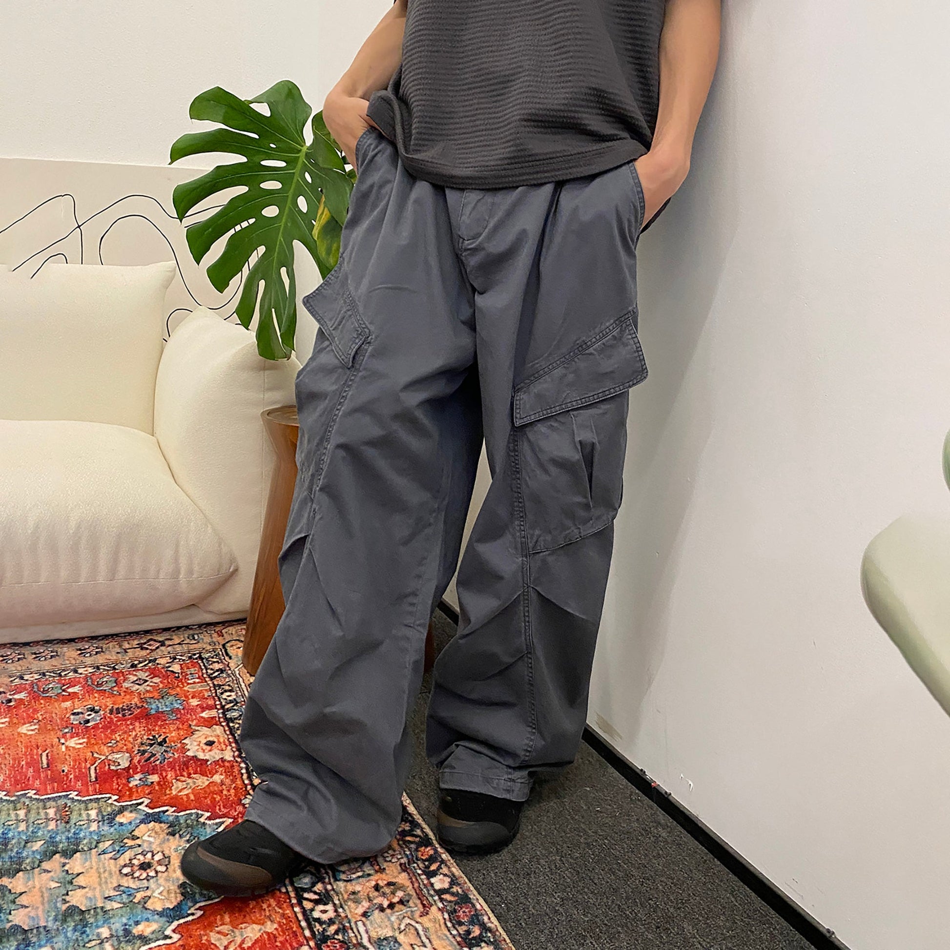 ROARINGWILD A ARCH Classic Utility Parachute Pants-Pants-XS-Green-Free Shipping Leatheretro