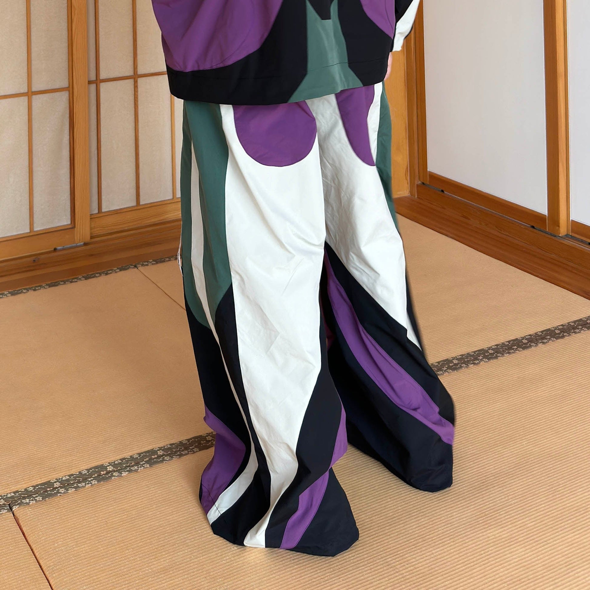 MIICHOUS EVA Tangram Spliced Oversized Outdoor Pants-Pants-S-Blue-Free Shipping Leatheretro