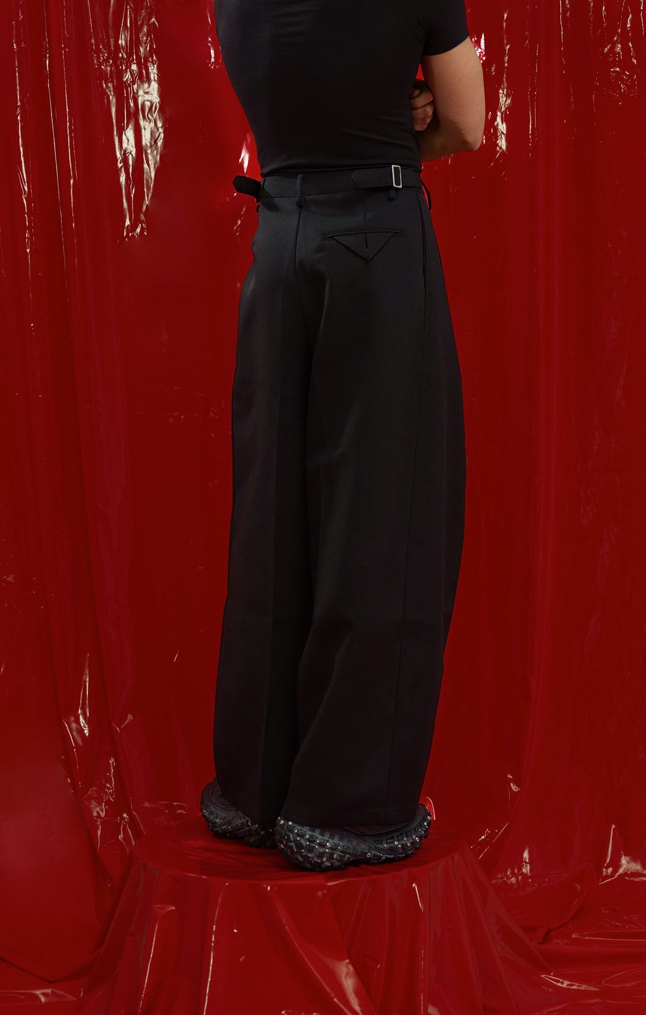 CLP Classic Pleats Oversized Pants-Pants-M-Brown-Free Shipping Leatheretro