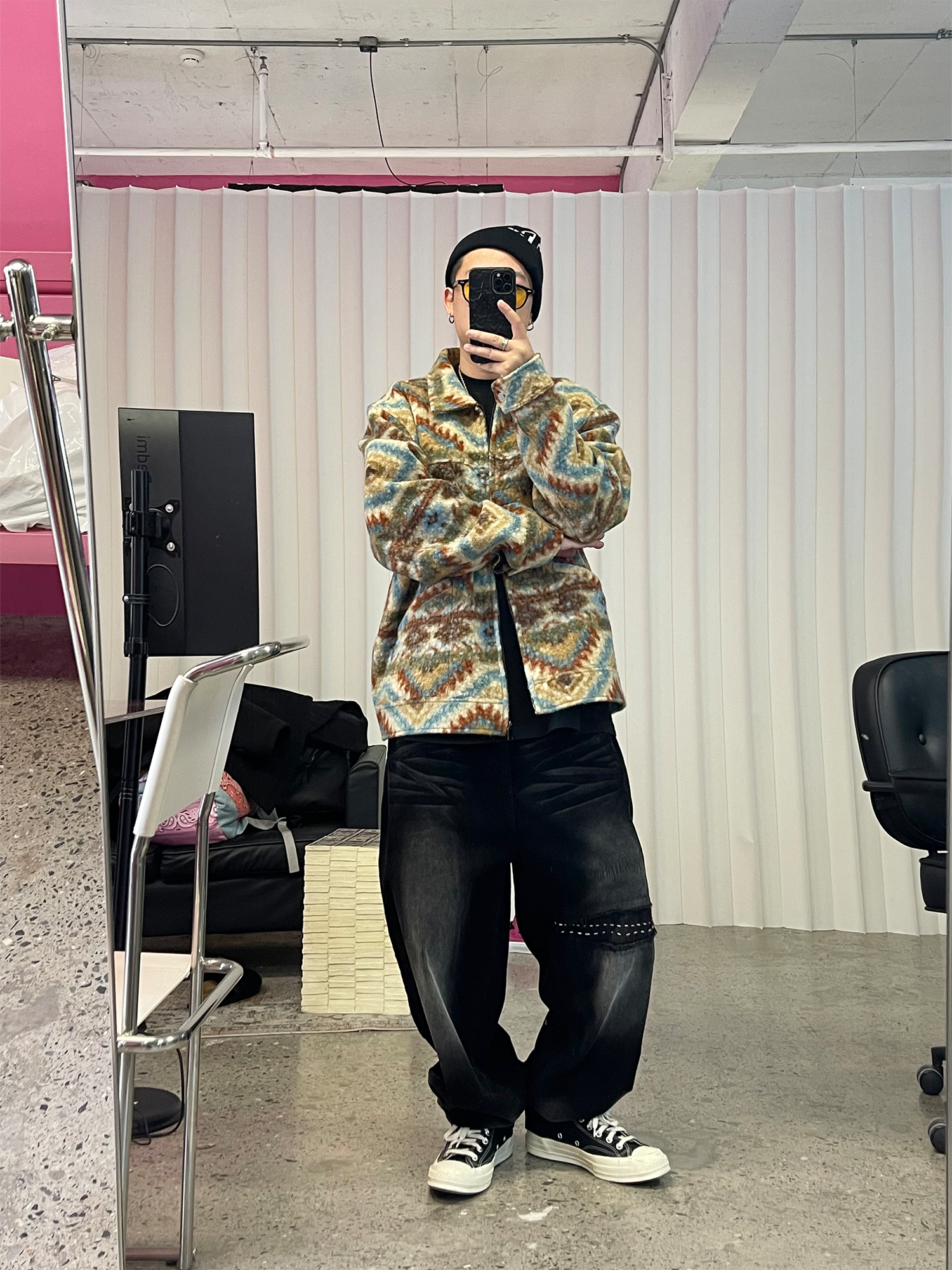 ME DA IGUAL Retro Tribal Jacquard Fleece Jacket-Jacket-M-Free Shipping Leatheretro