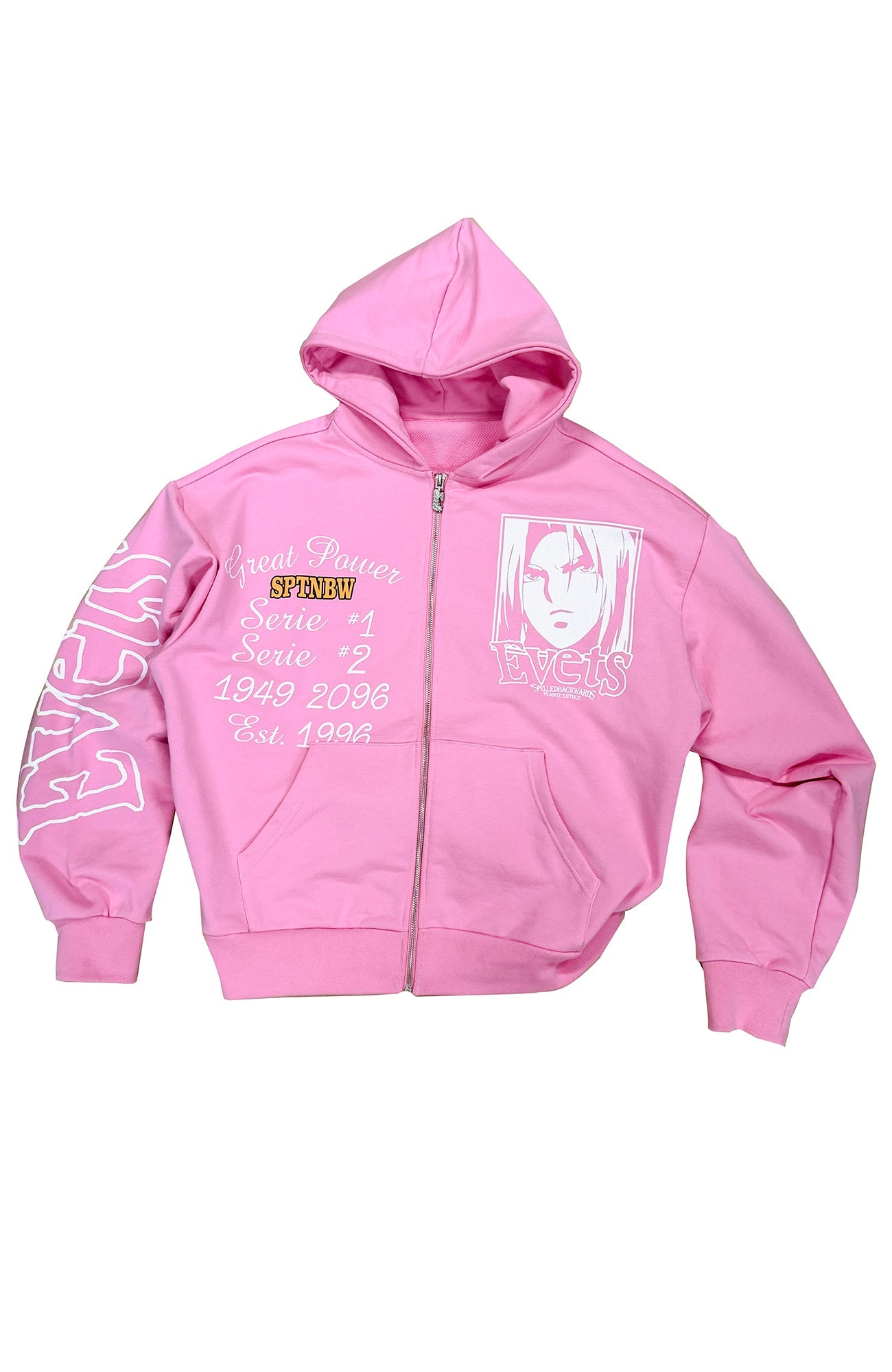 EVETS Anime Graphic Zip-Up Hoodie-Jacket-S-Free Shipping Leatheretro