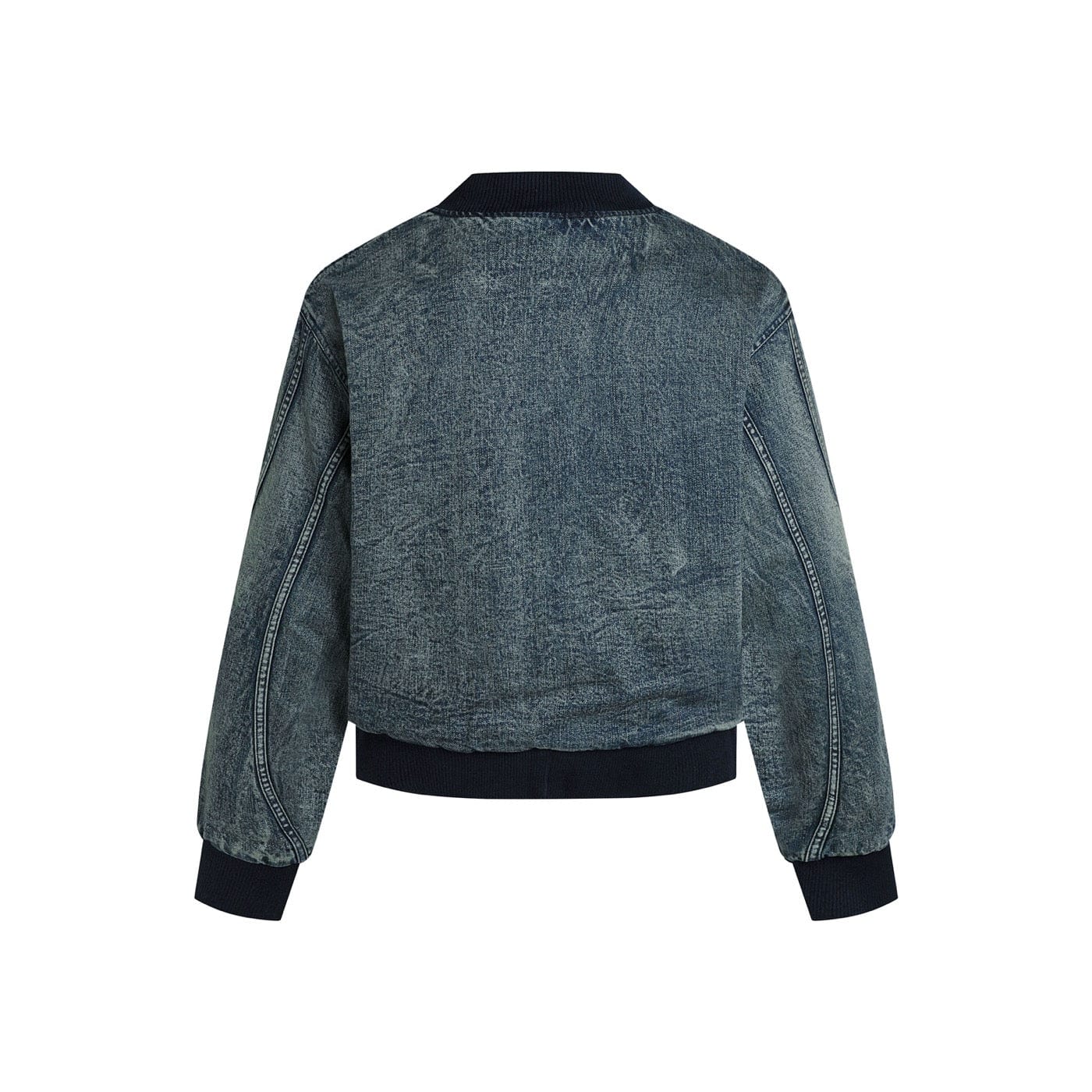 DND4DES Deconstructed Washed Denim Bomber Jacket-Jacket-S-Free Shipping Leatheretro