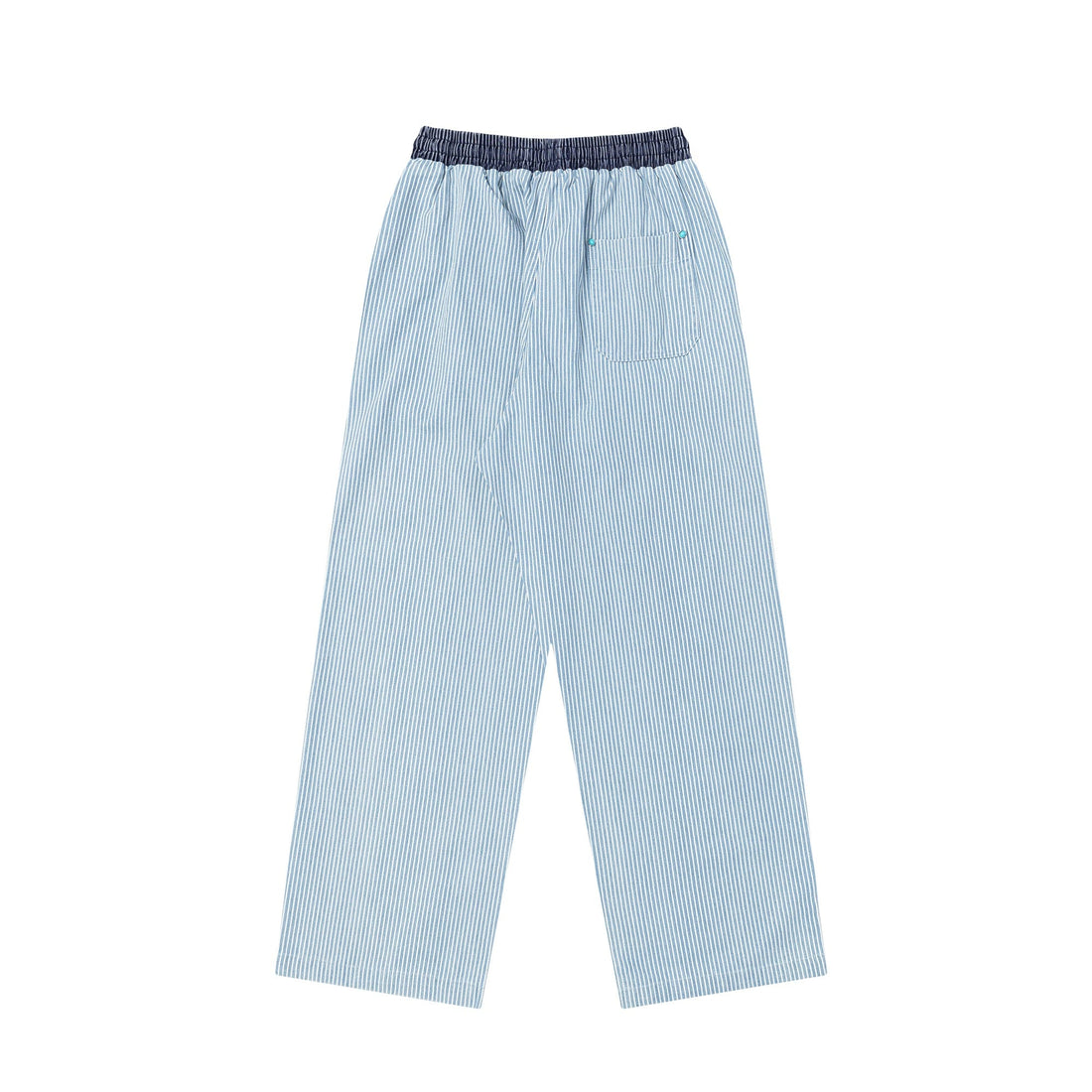 OVDY Striped Turquoise Rivet Straight-Leg Pants-Pants-S-Free Shipping Leatheretro