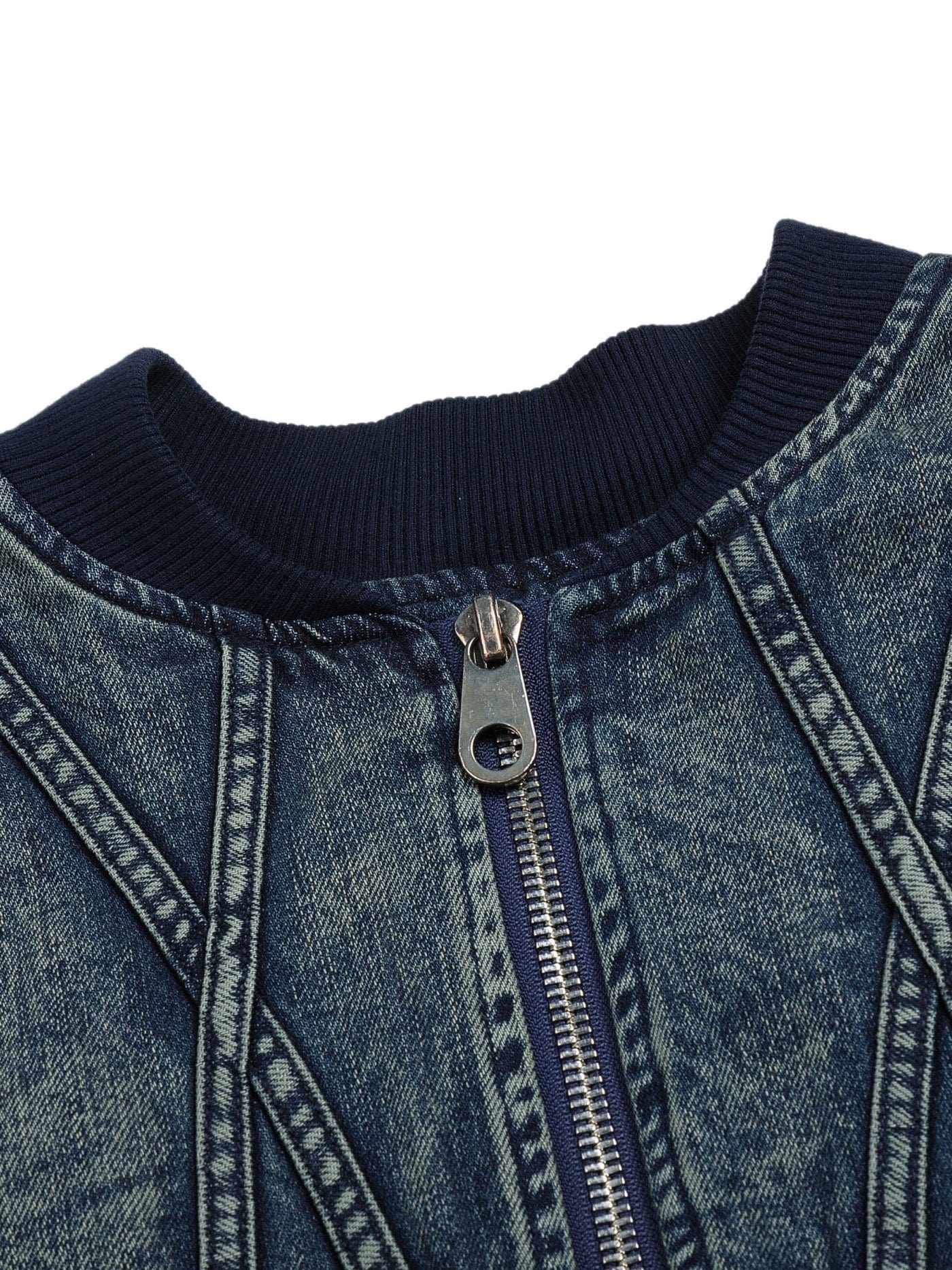 DND4DES Deconstructed Washed Denim Bomber Jacket-Jacket-S-Free Shipping Leatheretro