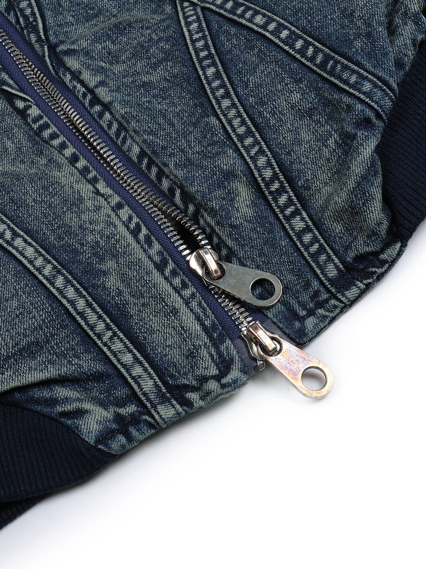 DND4DES Deconstructed Washed Denim Bomber Jacket-Jacket-S-Free Shipping Leatheretro