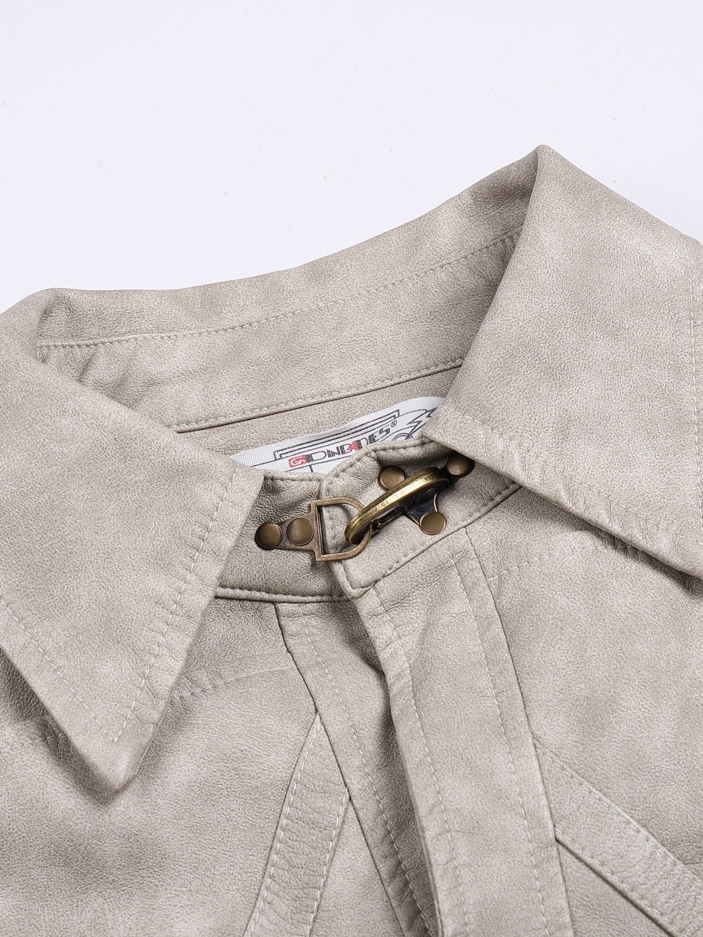 DND4DES Faux Leather Wrinkled Jacket-Jacket-S-Beige-Free Shipping Leatheretro