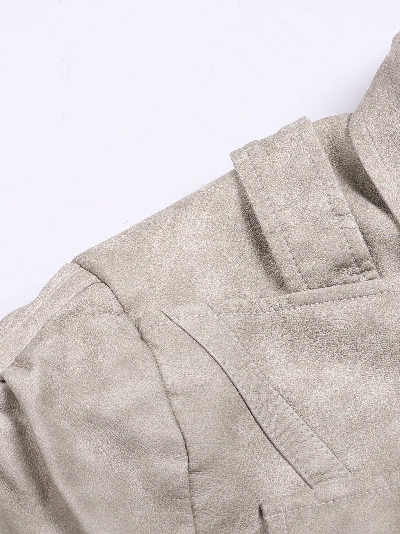 DND4DES Faux Leather Wrinkled Jacket-Jacket-S-Beige-Free Shipping Leatheretro