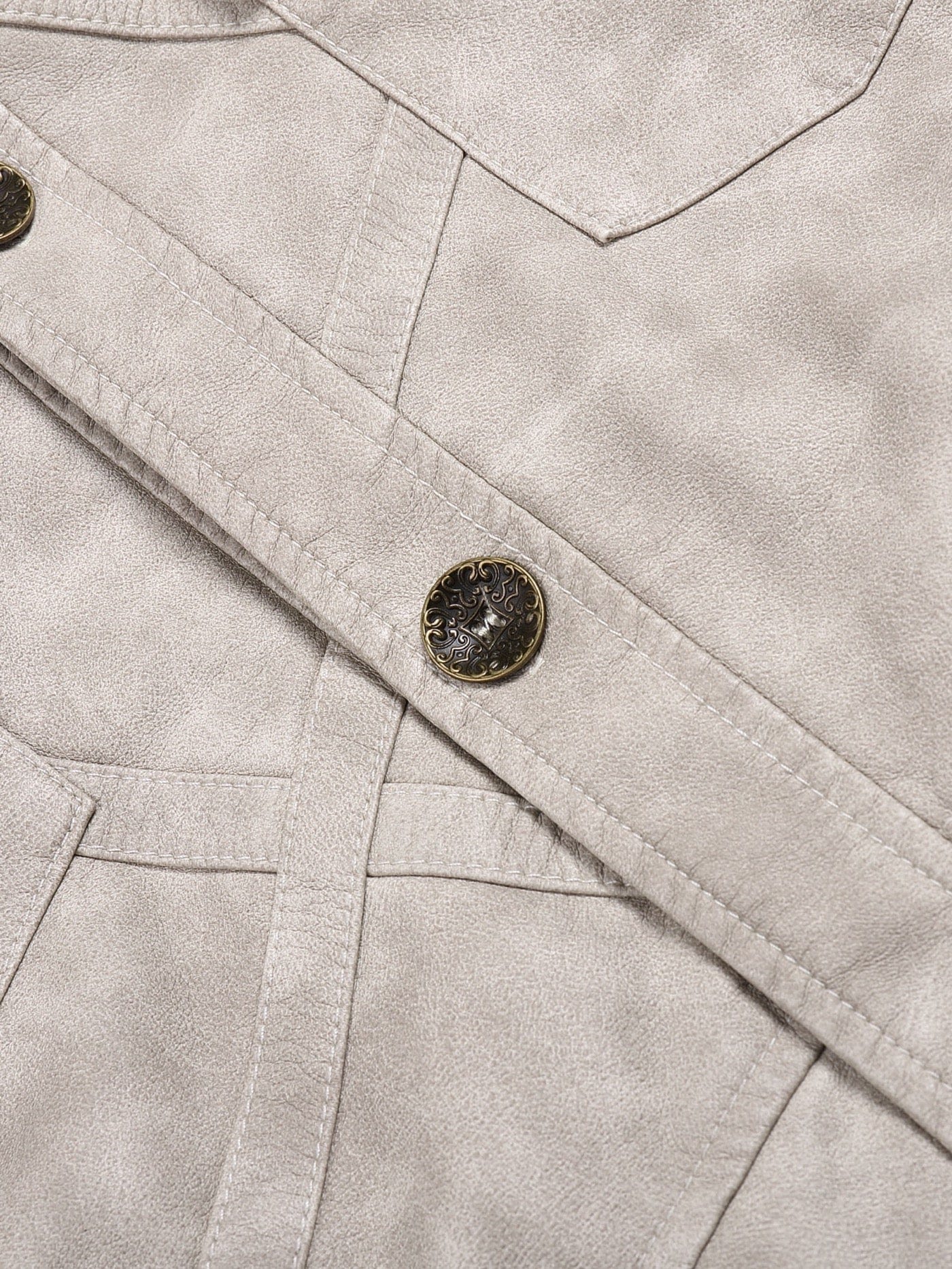 DND4DES Faux Leather Wrinkled Jacket-Jacket-S-Beige-Free Shipping Leatheretro