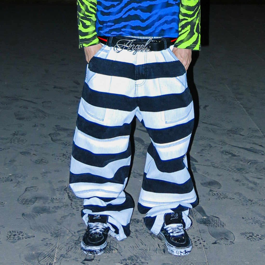 PCCVISION Striped Straight-Leg Pants-Pants-S-Free Shipping Leatheretro
