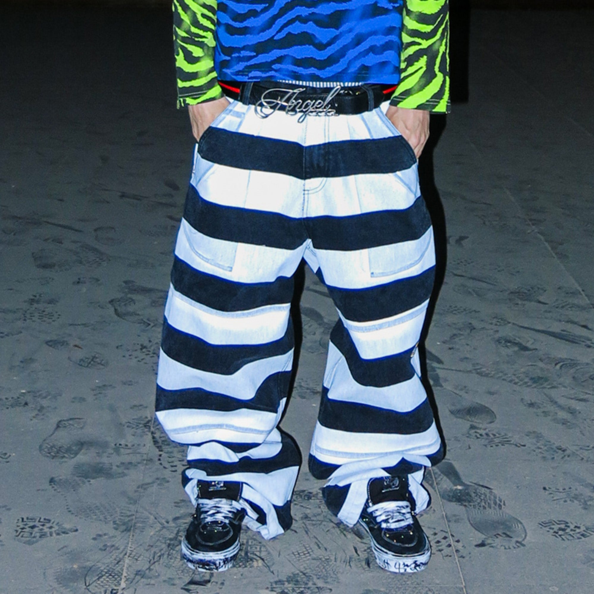 PCCVISION Striped Straight-Leg Pants-Pants-S-Free Shipping Leatheretro