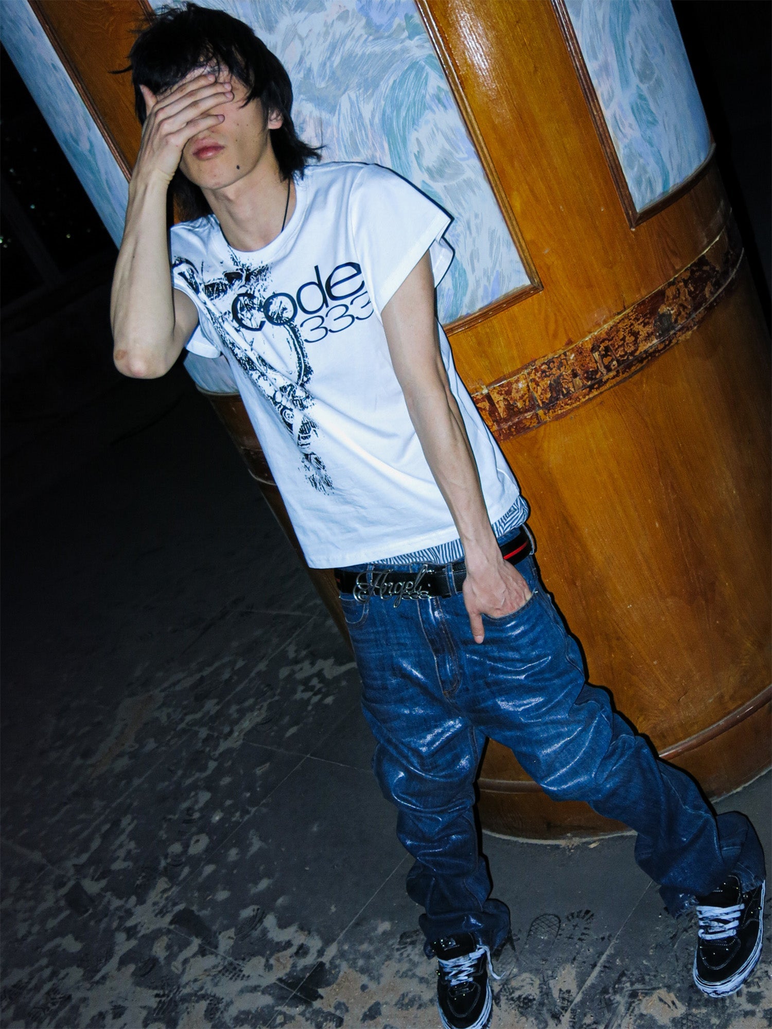 PCCVISION Skull Graphic Logo Tee-T Shirt-S-White-Free Shipping Leatheretro
