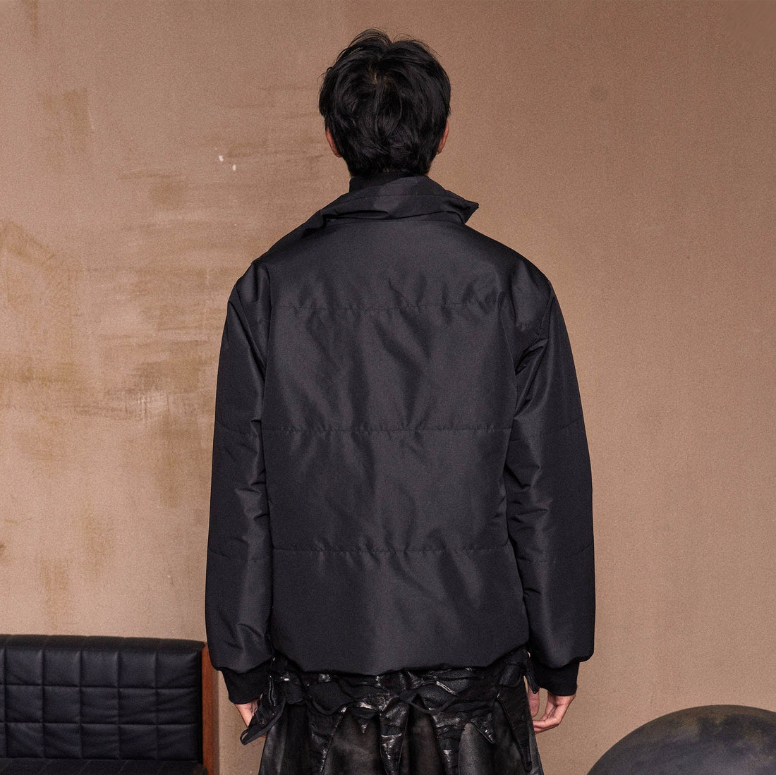 KADAKADA Curved Zipper Detachable-Hem Quilted Jacket-Jacket-M-Free Shipping Leatheretro