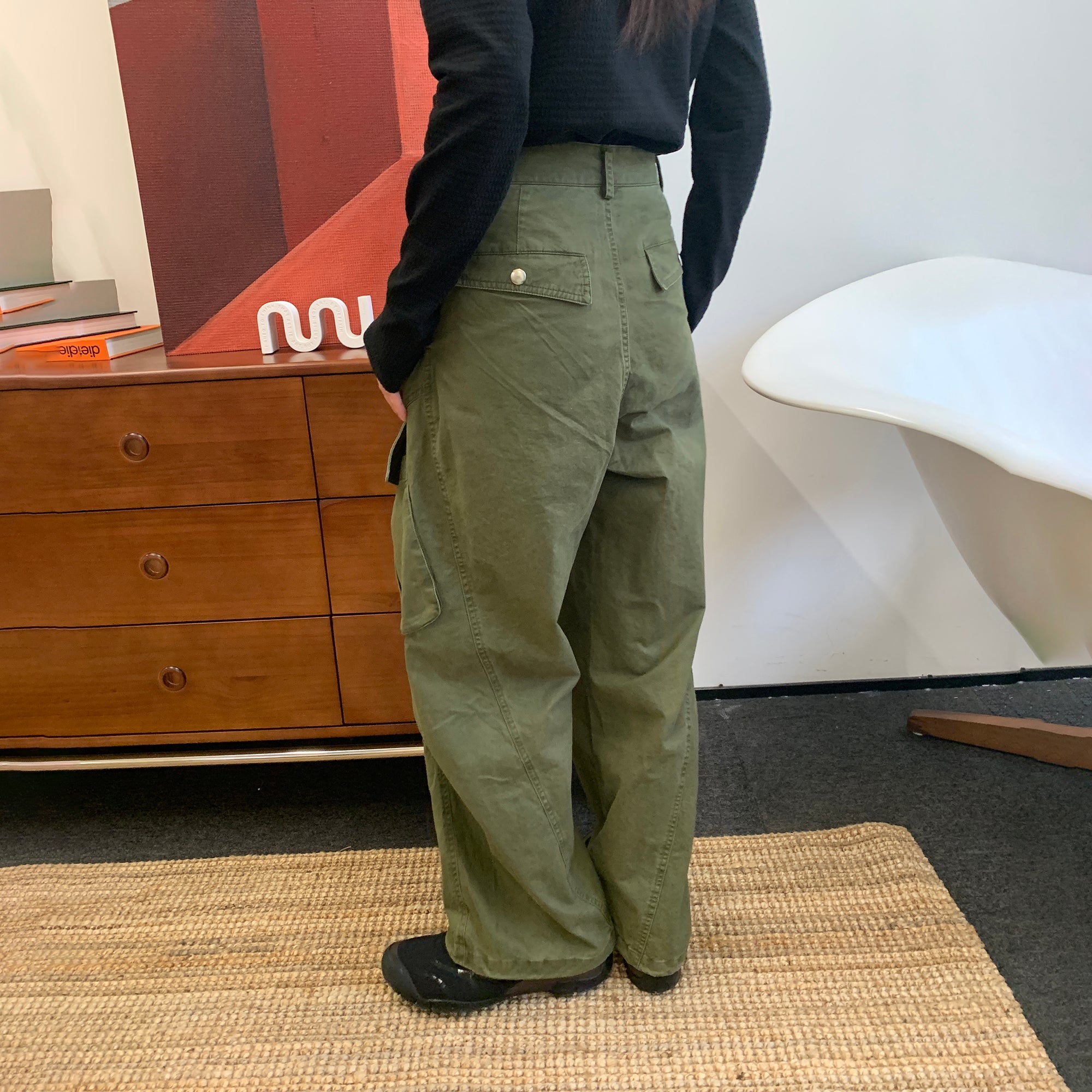 ROARINGWILD A ARCH Classic Utility Parachute Pants-Pants-XS-Green-Free Shipping Leatheretro