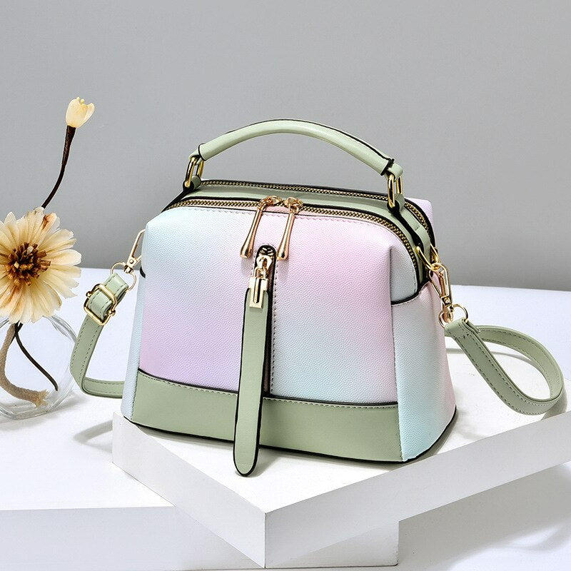 Ice Cream Texture One-Shoulder Messenger Bag-Handbags-Green-Free Shipping Leatheretro