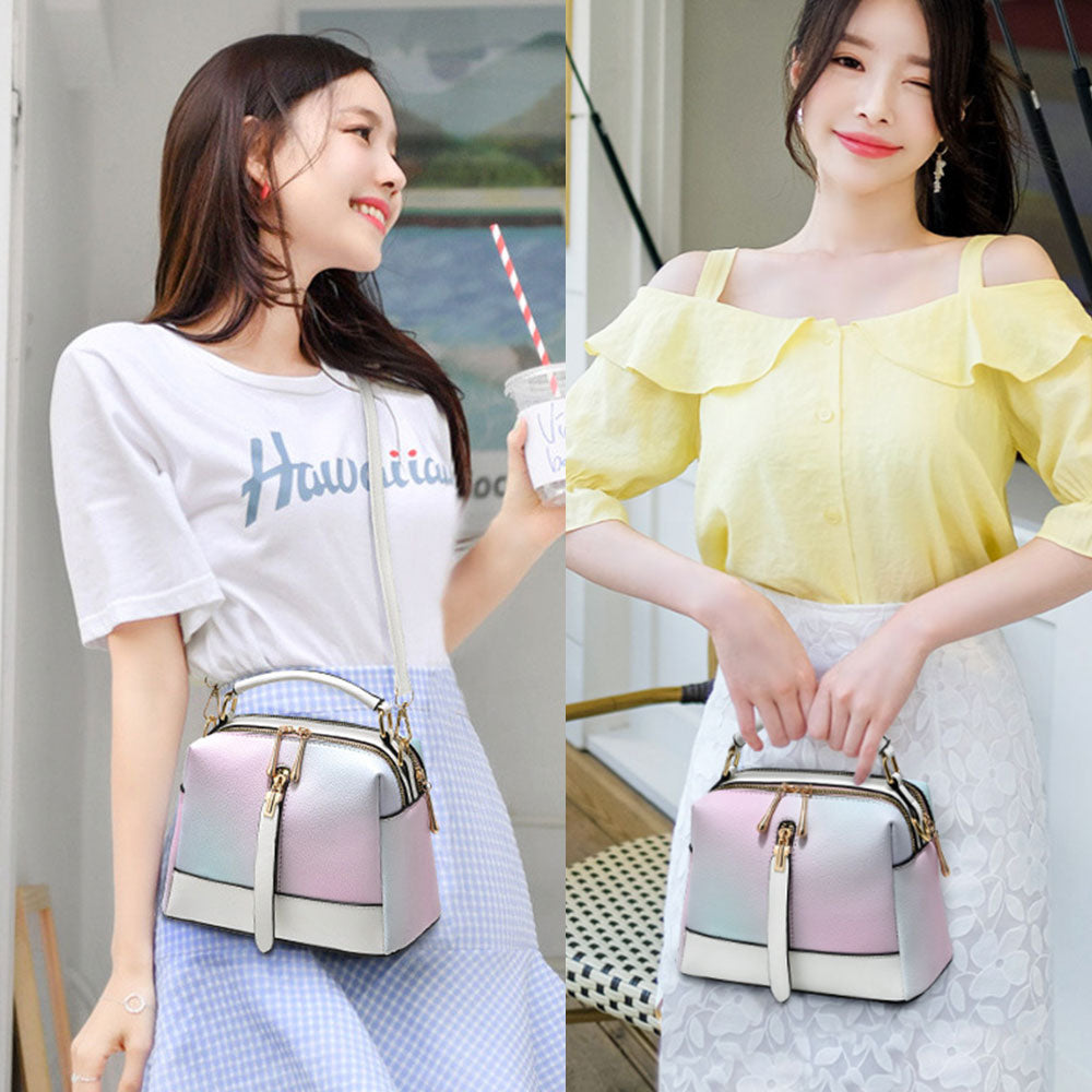Ice Cream Texture One-Shoulder Messenger Bag-Handbags-Black-Free Shipping Leatheretro
