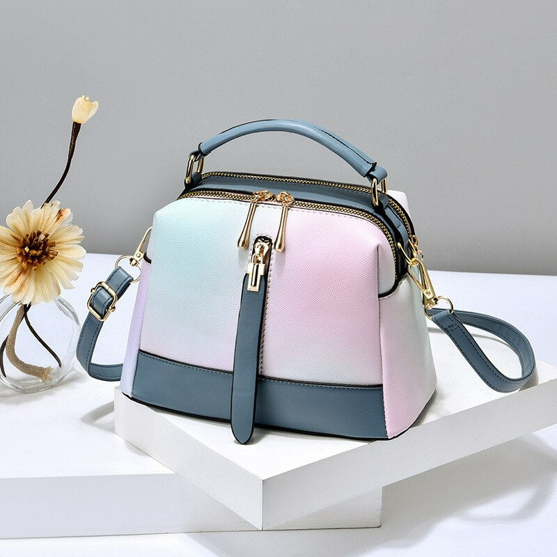 Ice Cream Texture One-Shoulder Messenger Bag-Handbags-Blue-Free Shipping Leatheretro